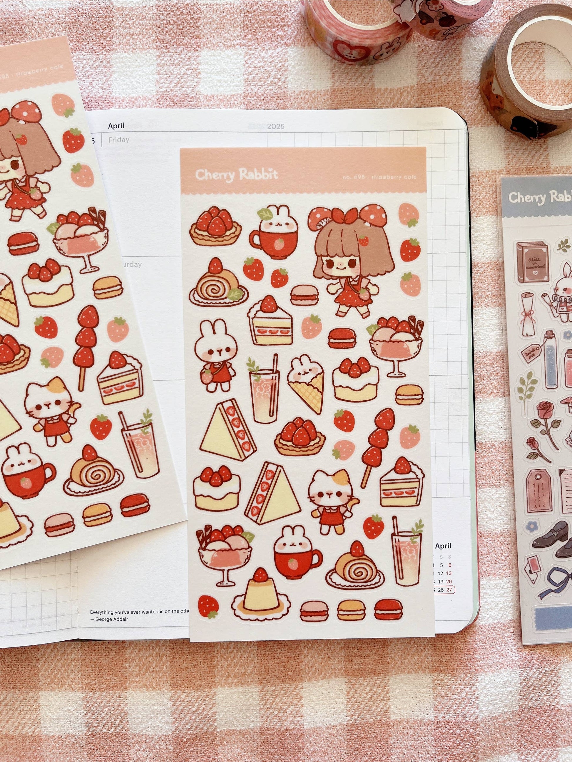 Strawberry Cafe Sticker Sheet no.098 by Cherry Rabbit | Papertail Fox