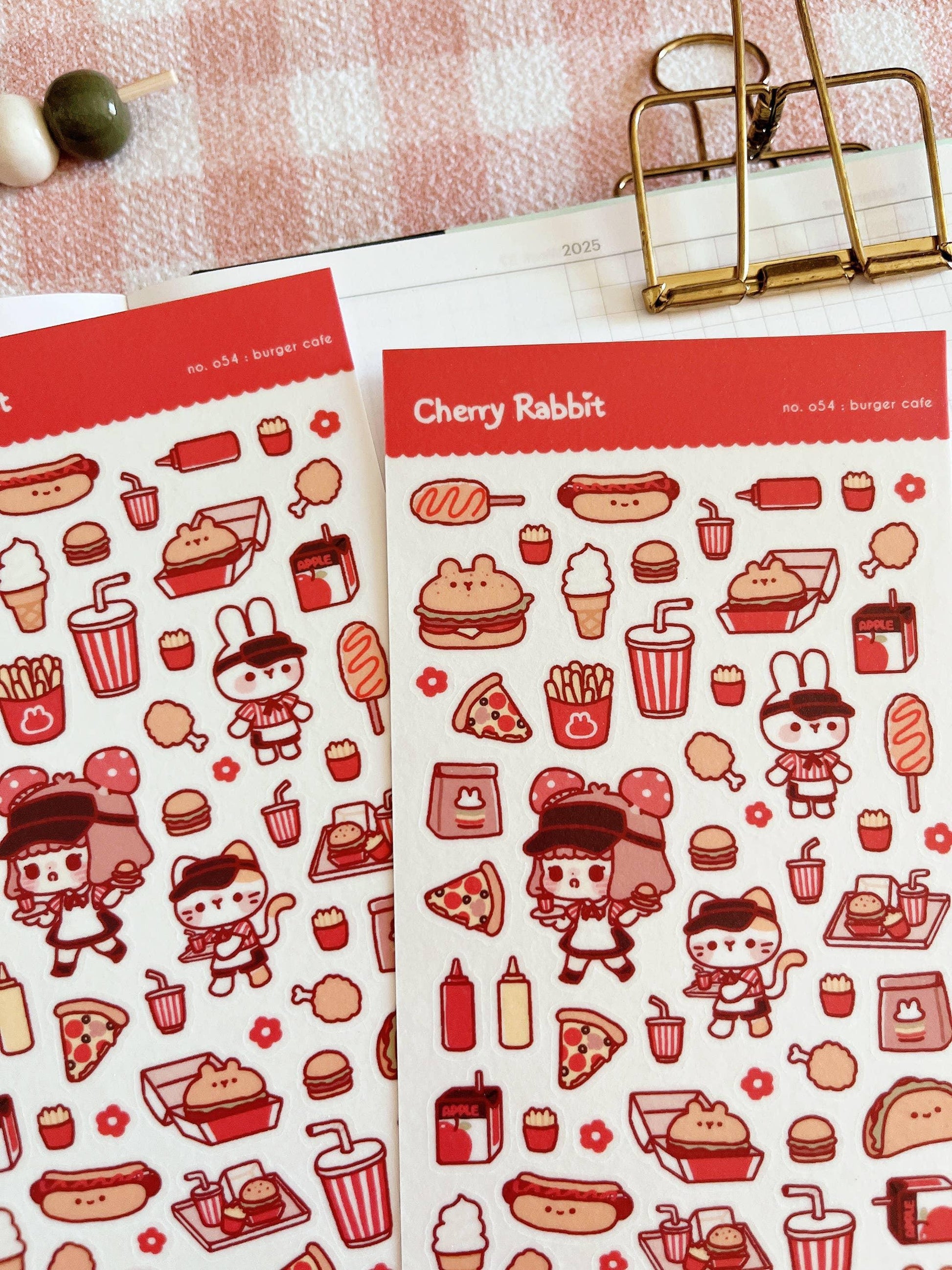 Burger Cafe Sticker Sheet No.054 - Papertail Fox