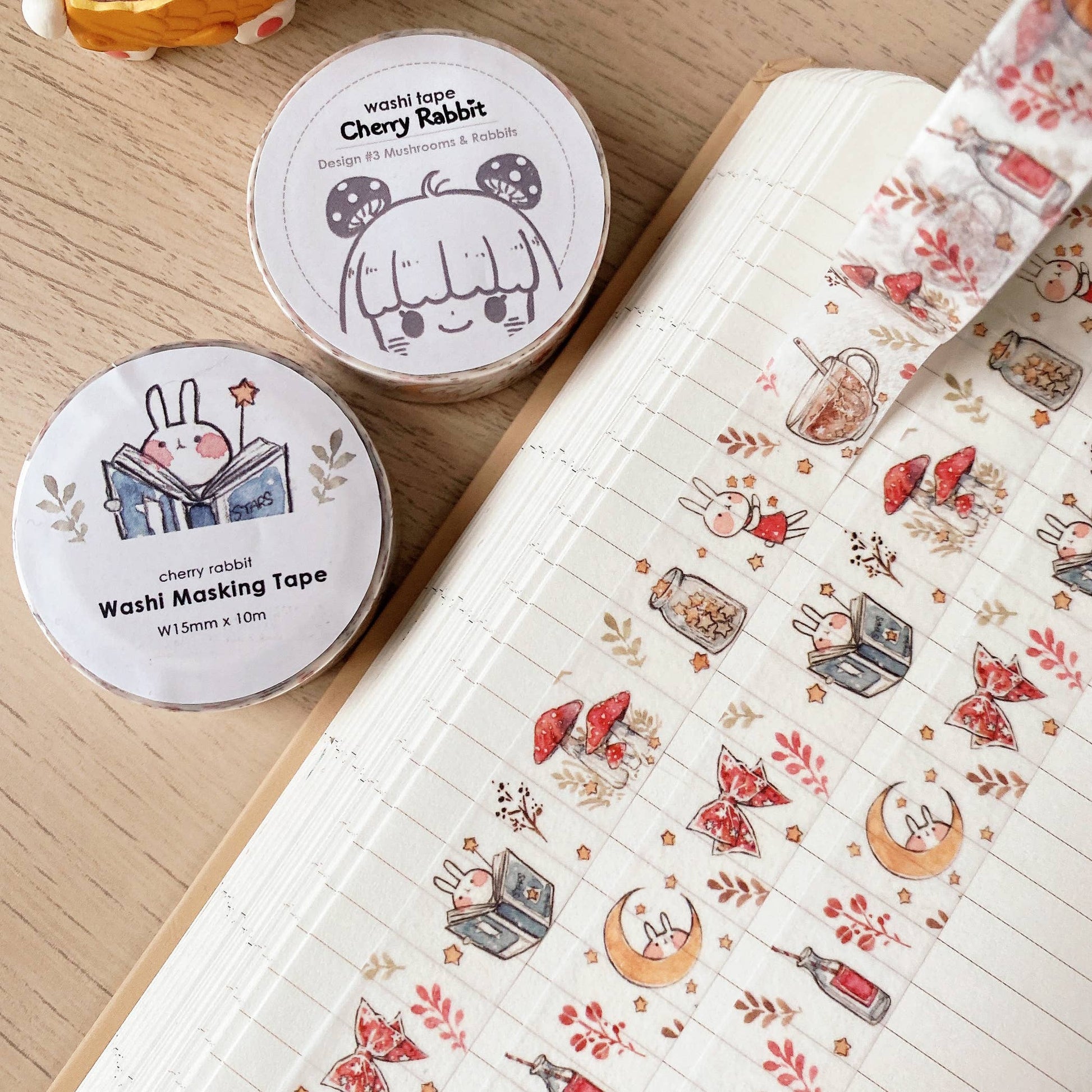 Mushroom & Rabbit Washi Tape by Cherry Rabbit | Papertail Fox
