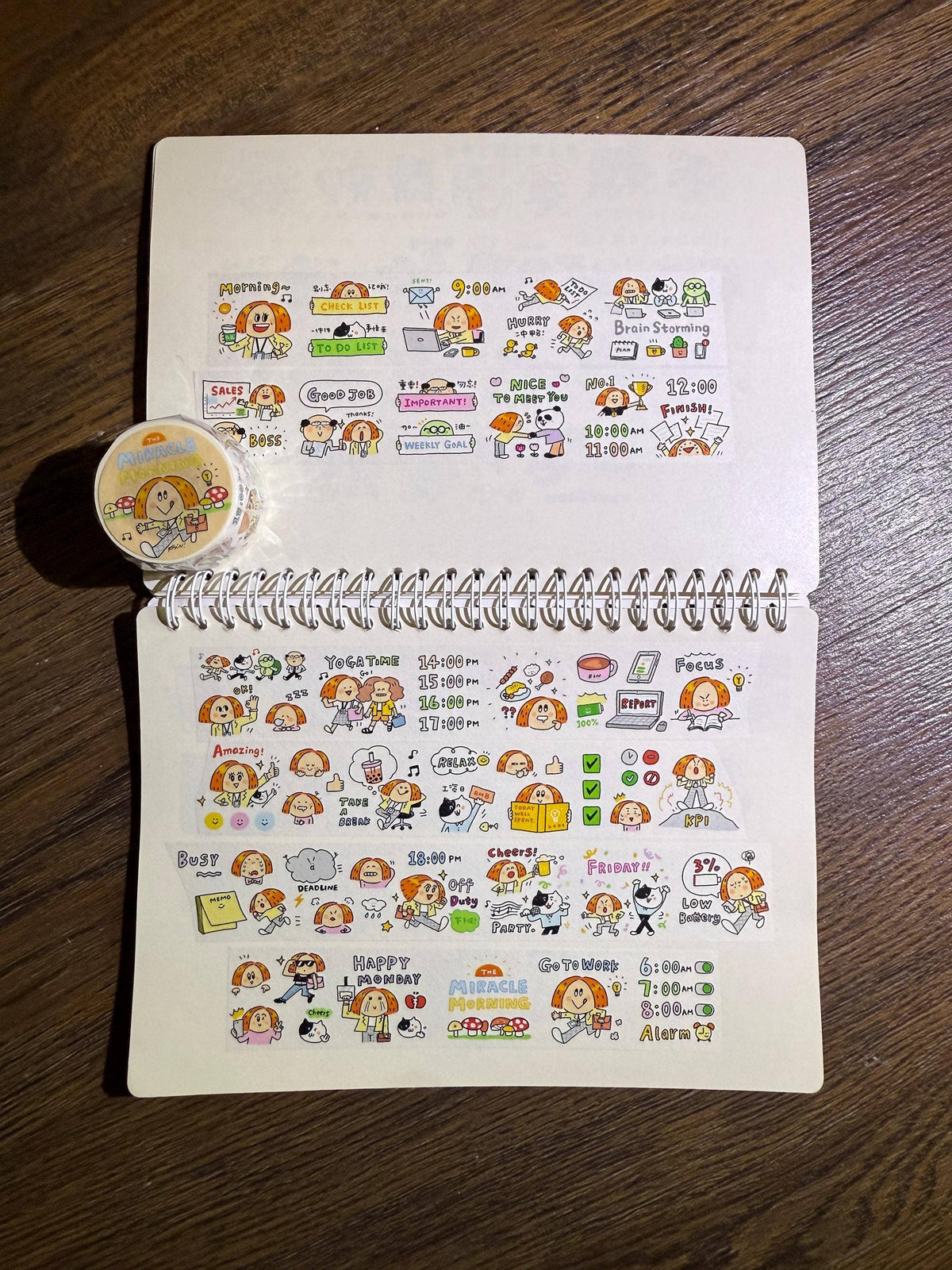 Miracle Morning Work Diary Washi Tape | RiN! Studio