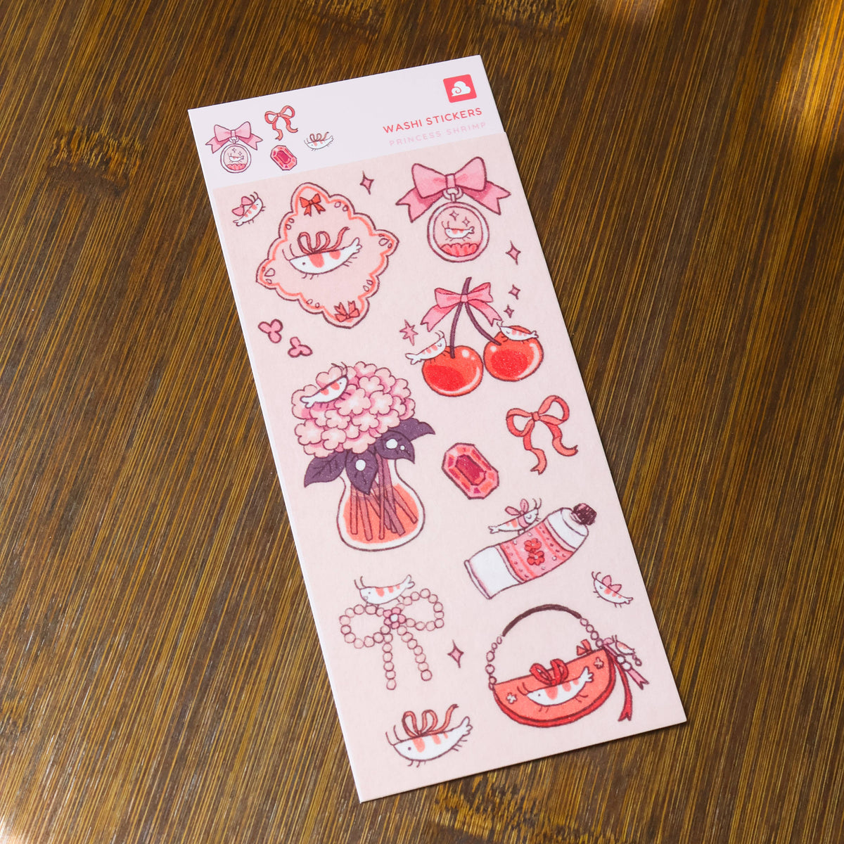 Princess Shrimp Washi Sticker Sheet | Thousand Skies