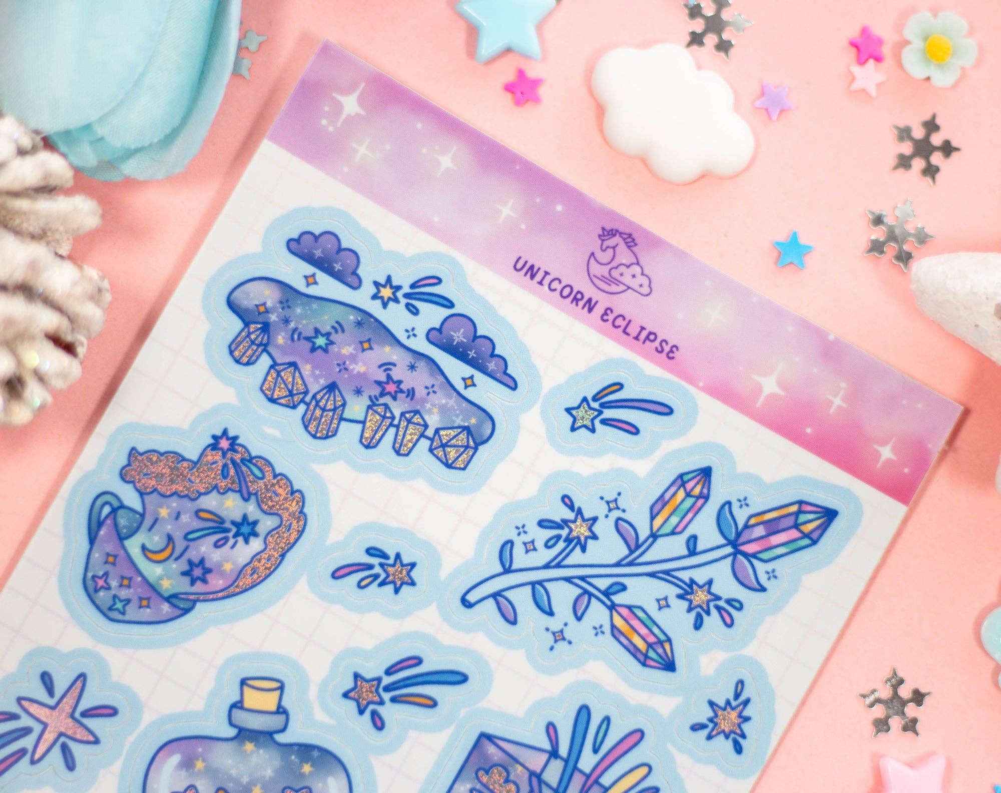 Celestial Galaxy Holographic Sticker Sheet