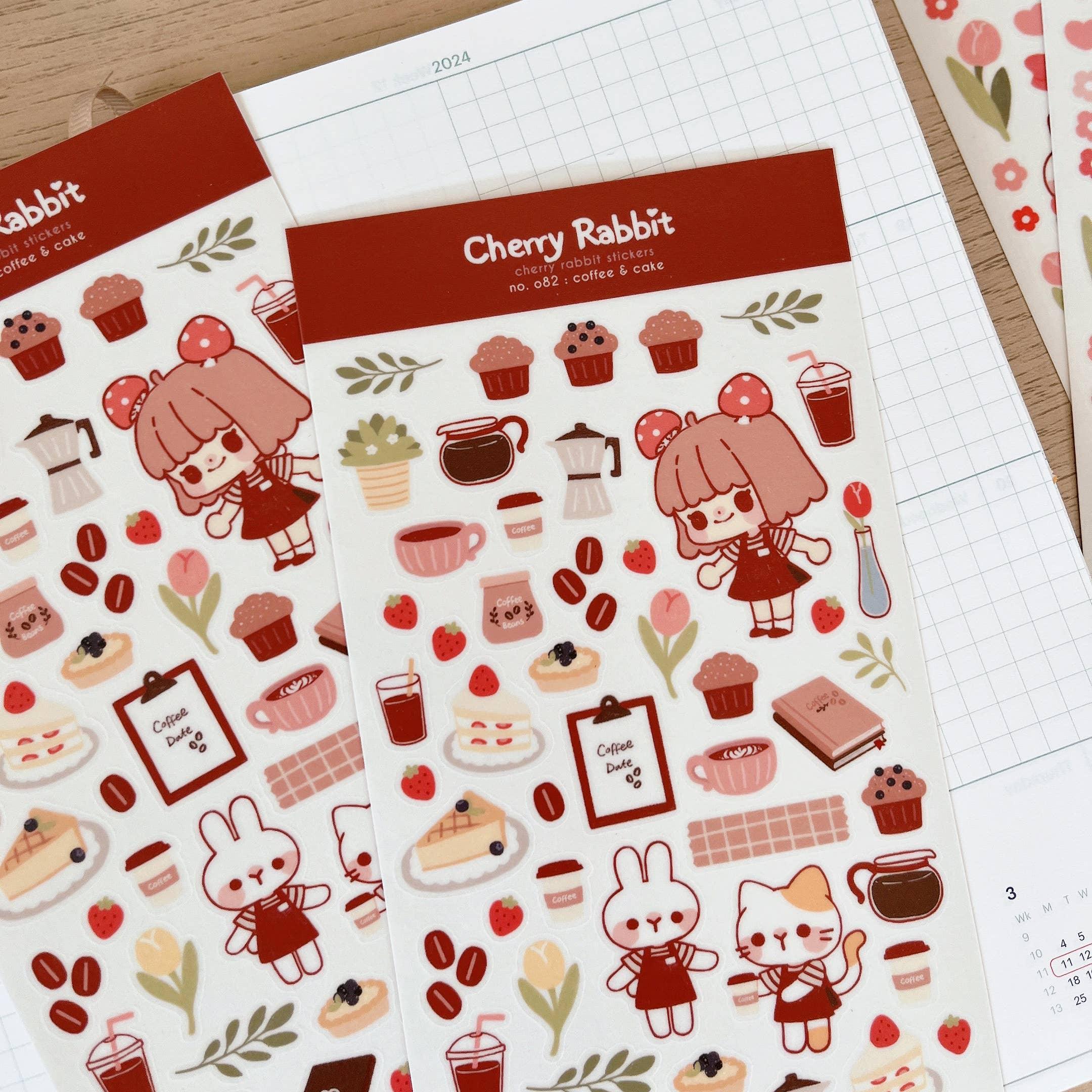 Coffee & Cake Sticker Sheet no.082 - Papertail Fox