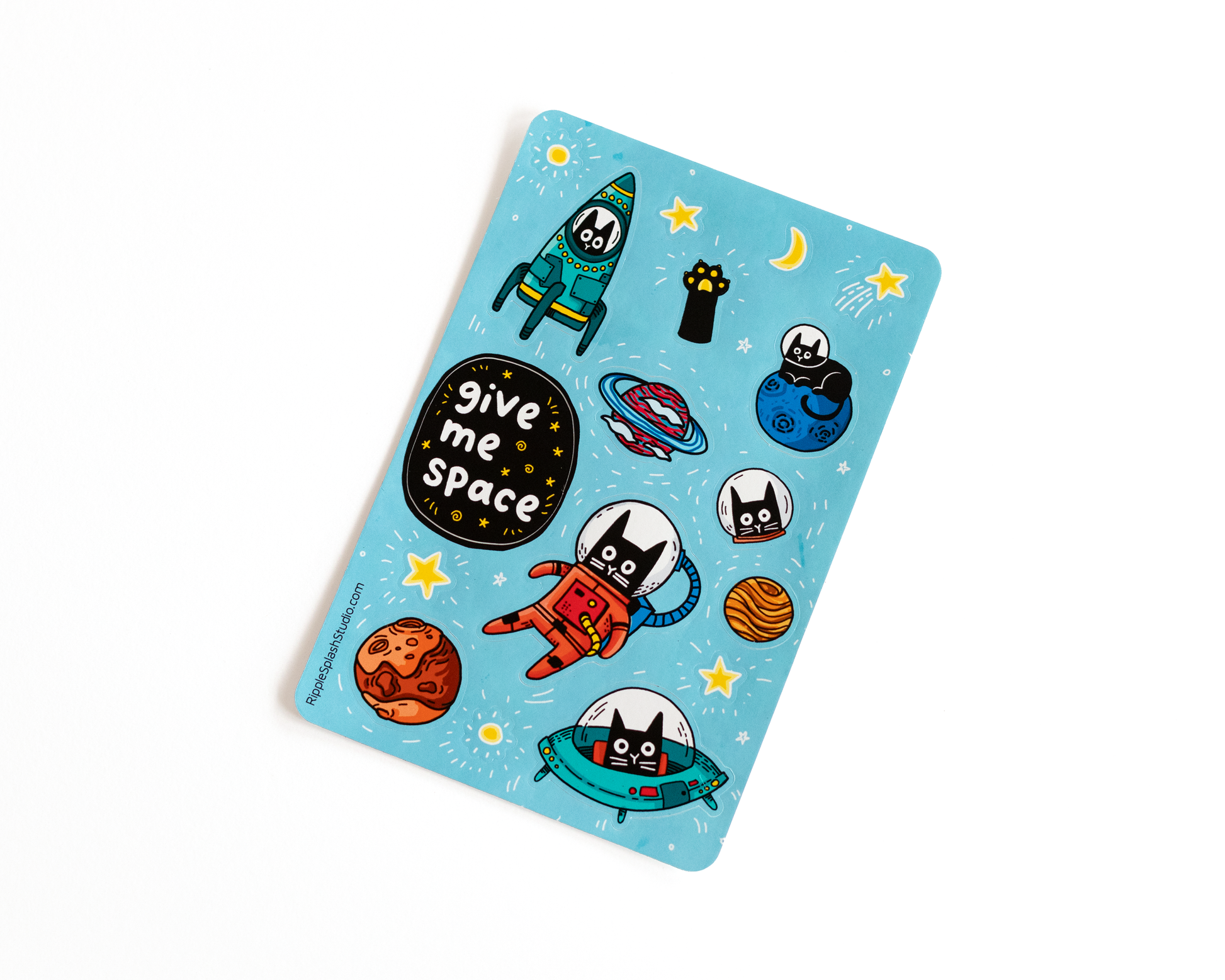 Space Cat Sticker Sheet by RippleSplash Studio | Papertail Fox