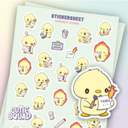 CutieSquad Corporate Clowns matte vinyl sticker sheet featuring clowns in business attire and office settings