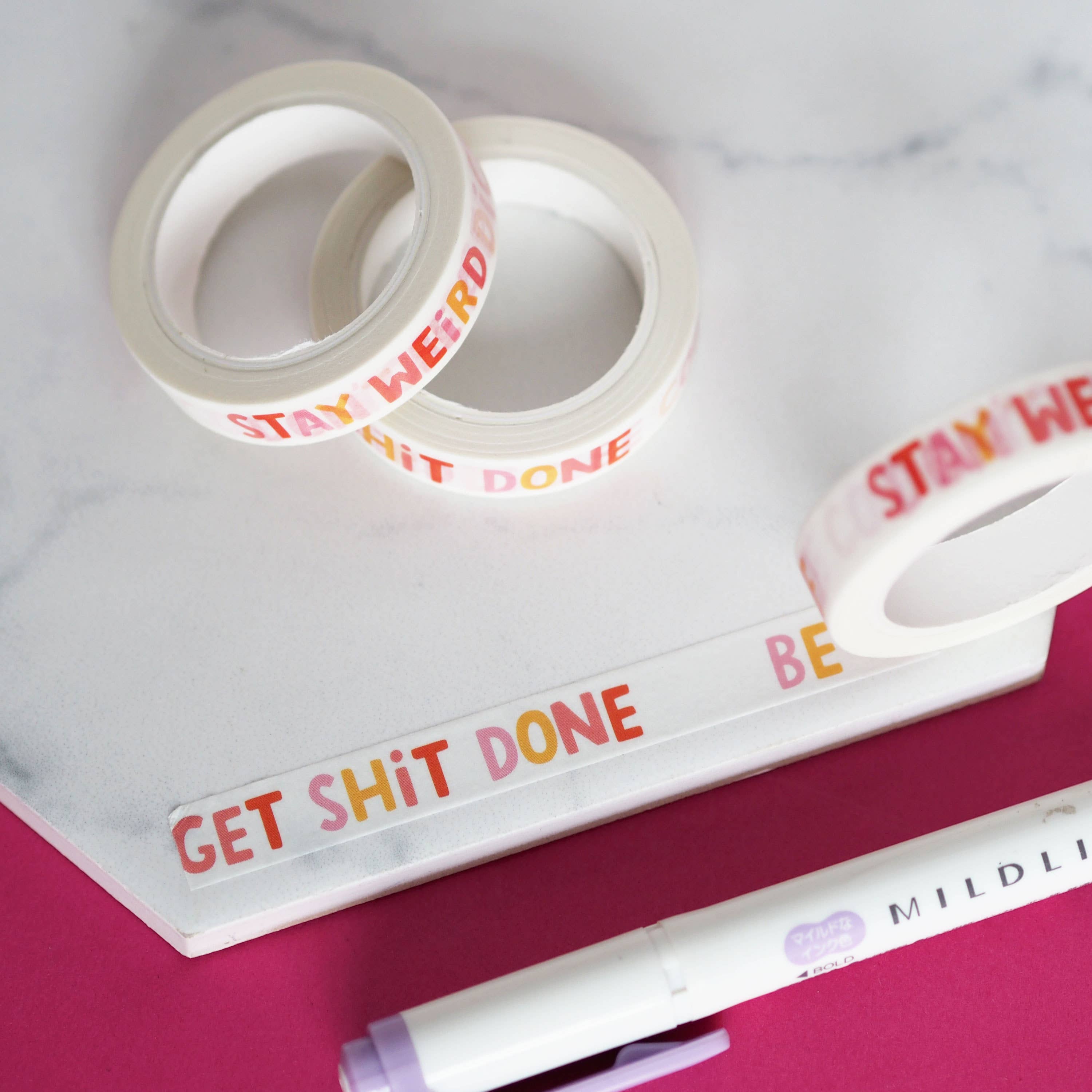 Motivational Words Funny Washi Tape | Nutmeg and Arlo