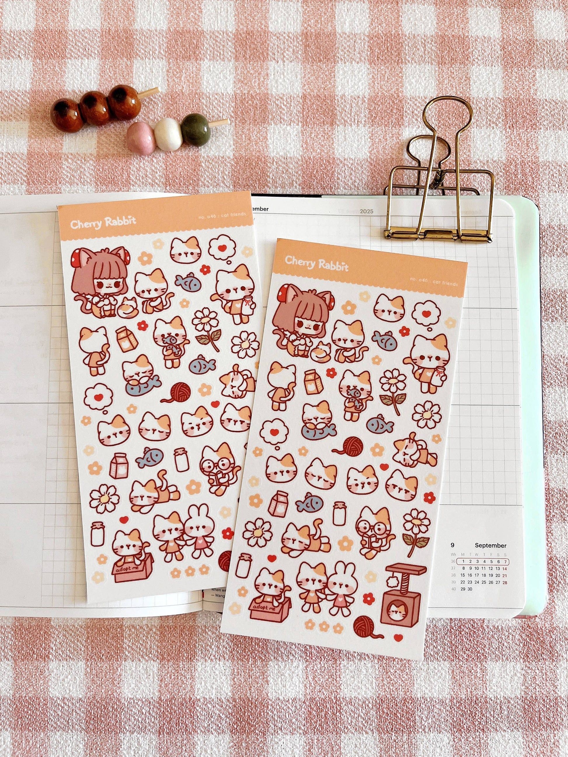 Cat Friends Sticker Sheet no.046 by Cherry Rabbit | Papertail Fox