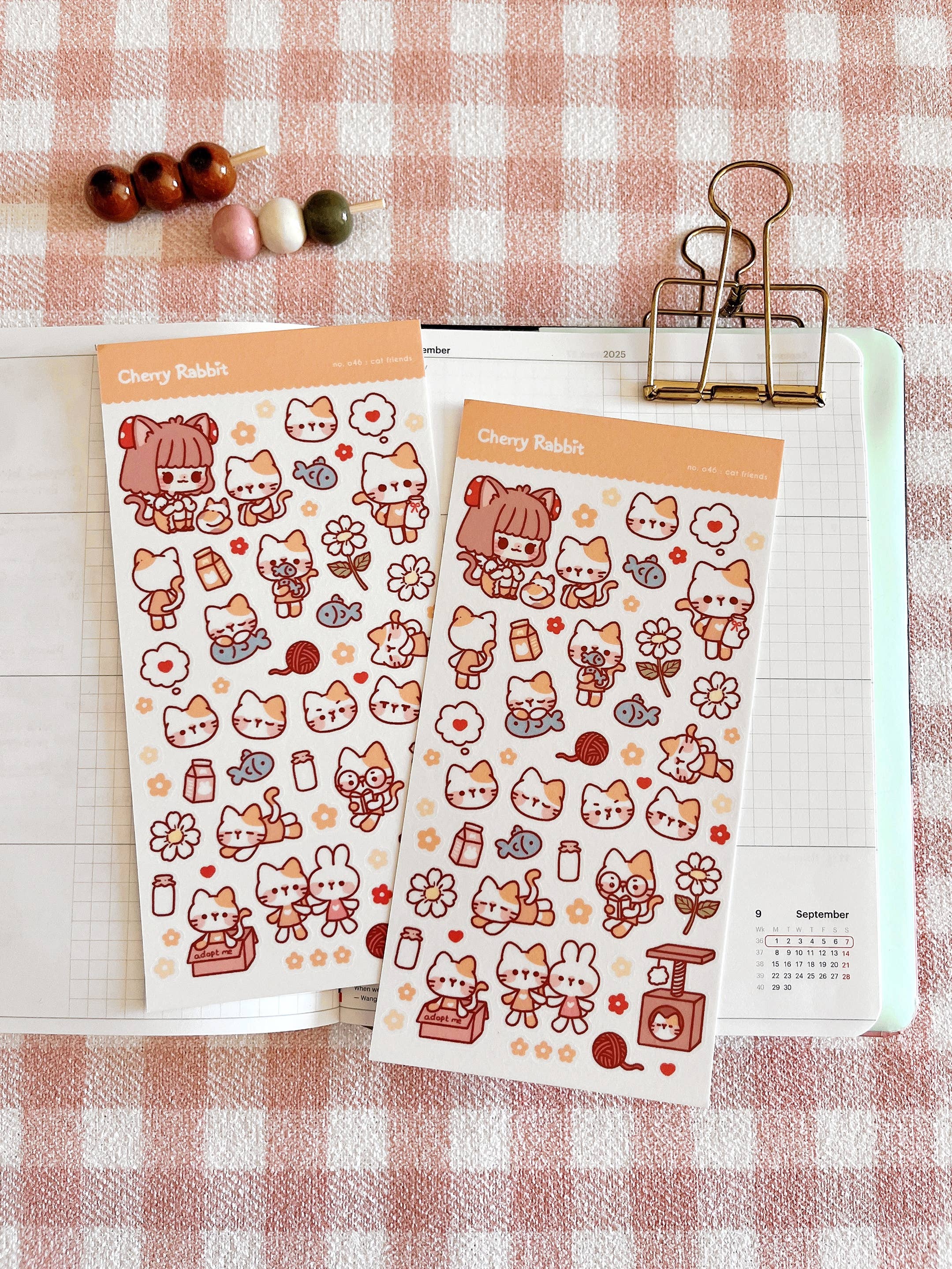Cat Friends Sticker Sheet no.046 by Cherry Rabbit | Papertail Fox