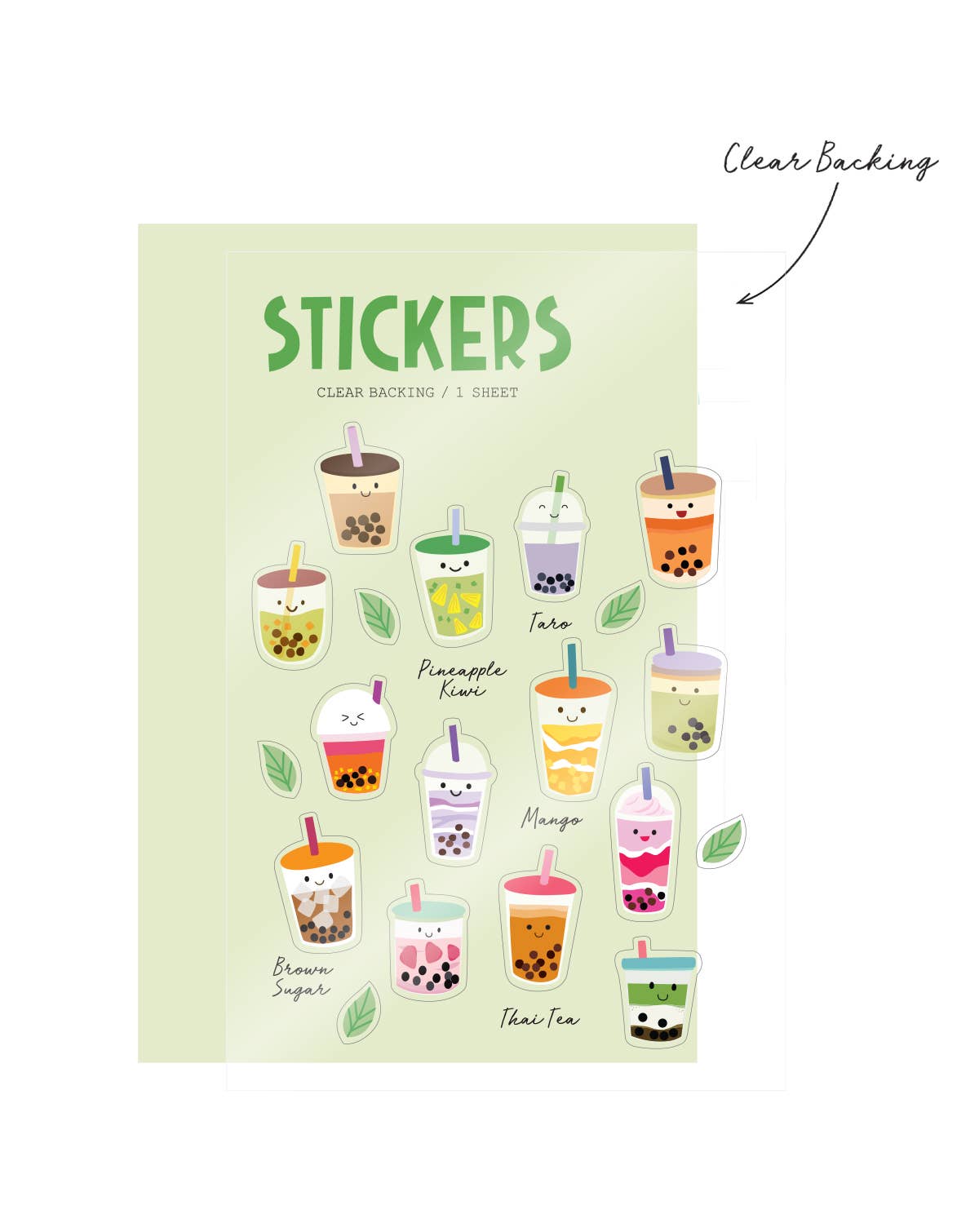 Bubble Tea Clear Stickers by Girl of All Work | Papertail Fox