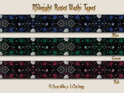 Midnight Roses Washi Tape Set of 3 by CoraCreaCrafts | Papertail Fox