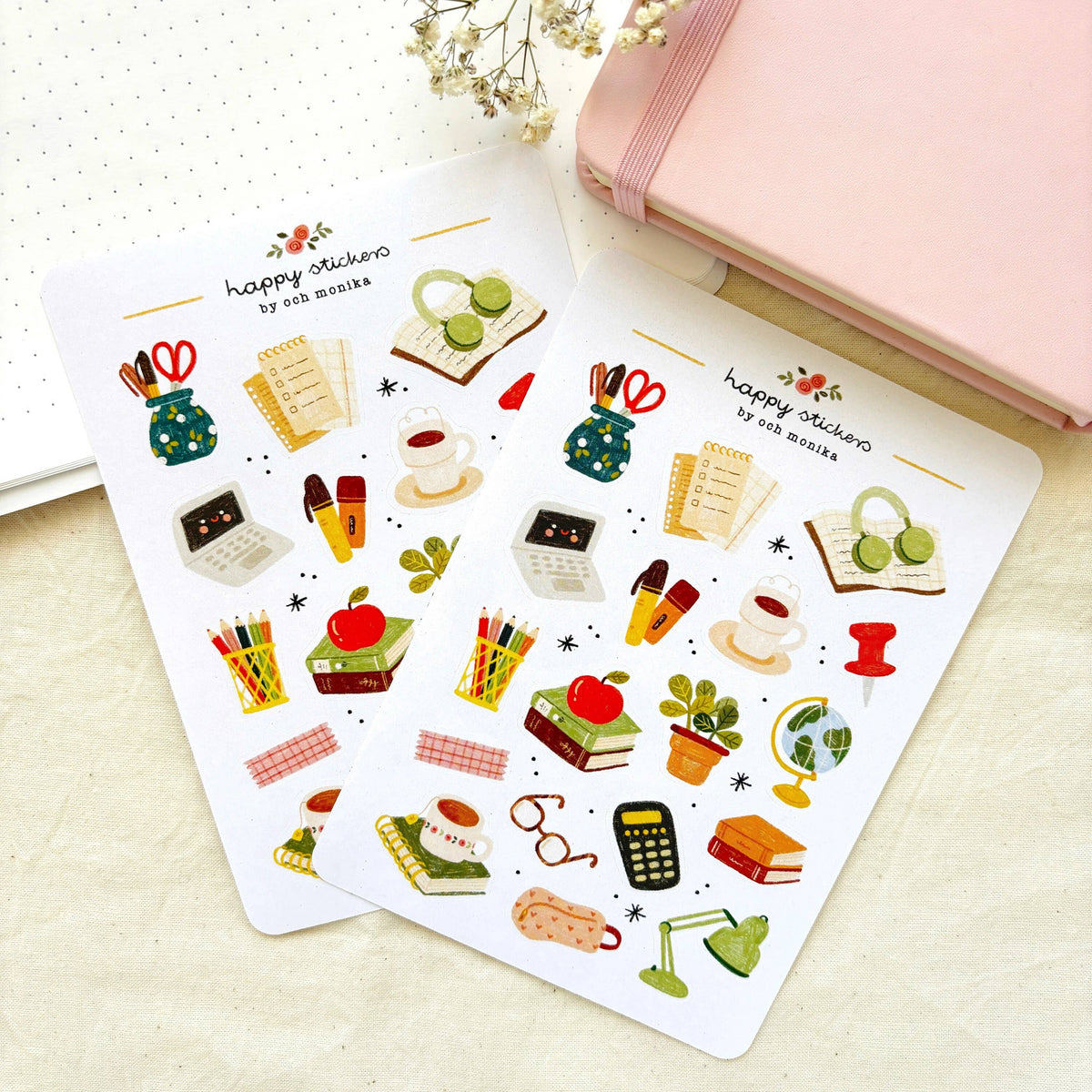 Study Desk Sticker Sheet | Och Monika