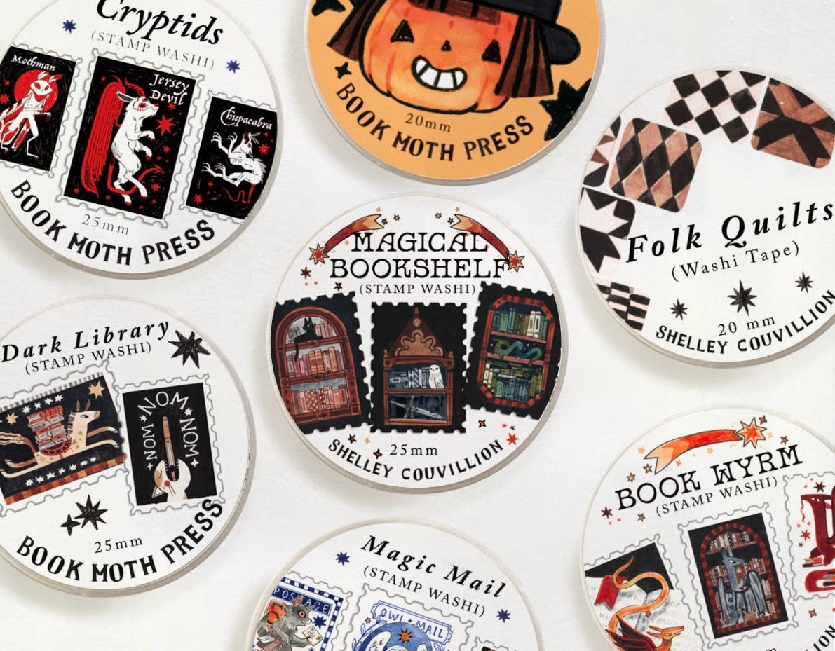 Book Wyrm [ Dragon ] Stamp Washi Tape / Dark Academia / Book