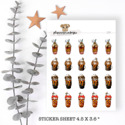 Ministry of Plans Coffee Cup Doodle Stickers | Planner Monkey Co