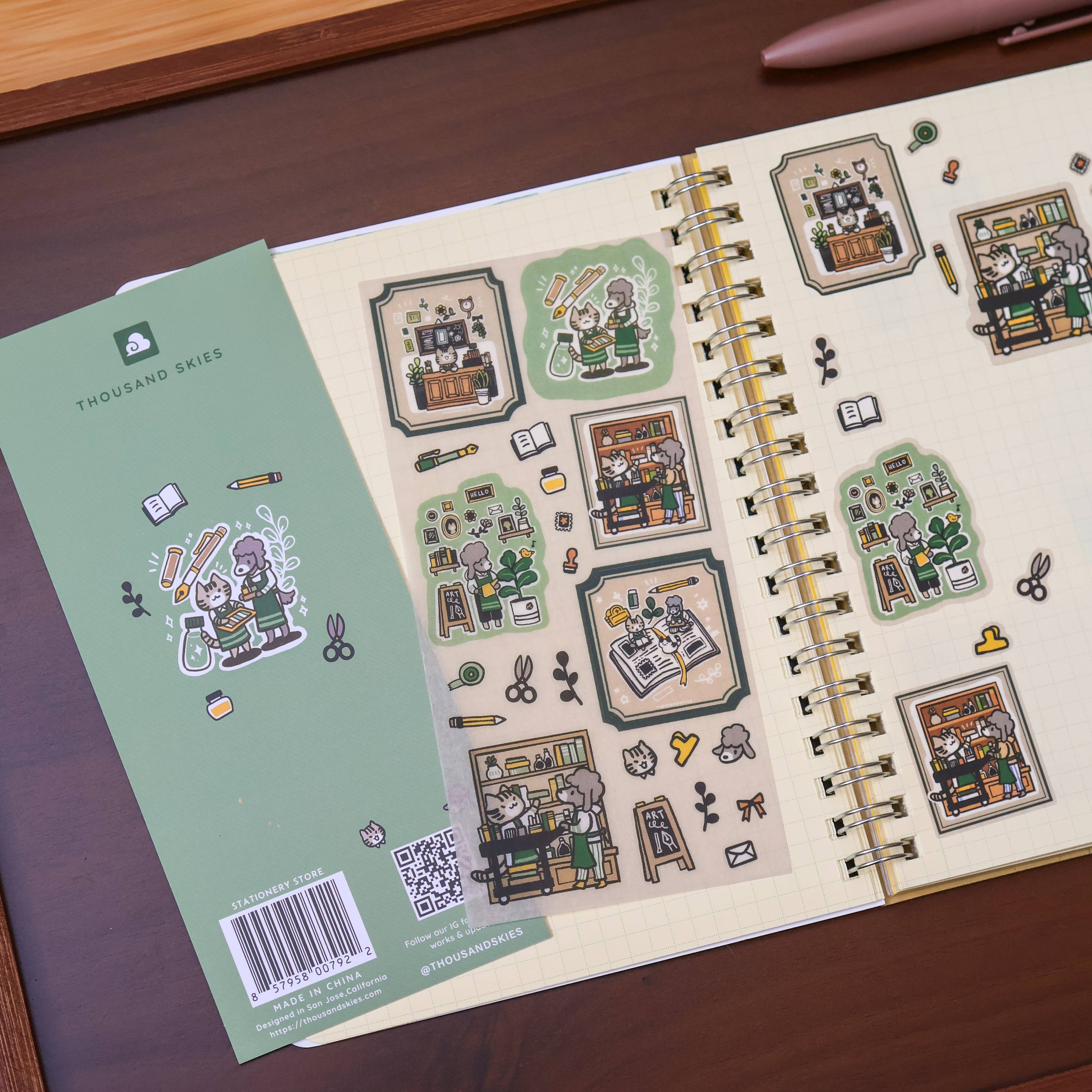 Stationery Store Washi Sticker Sheet by Thousand Skies | Papertail Fox