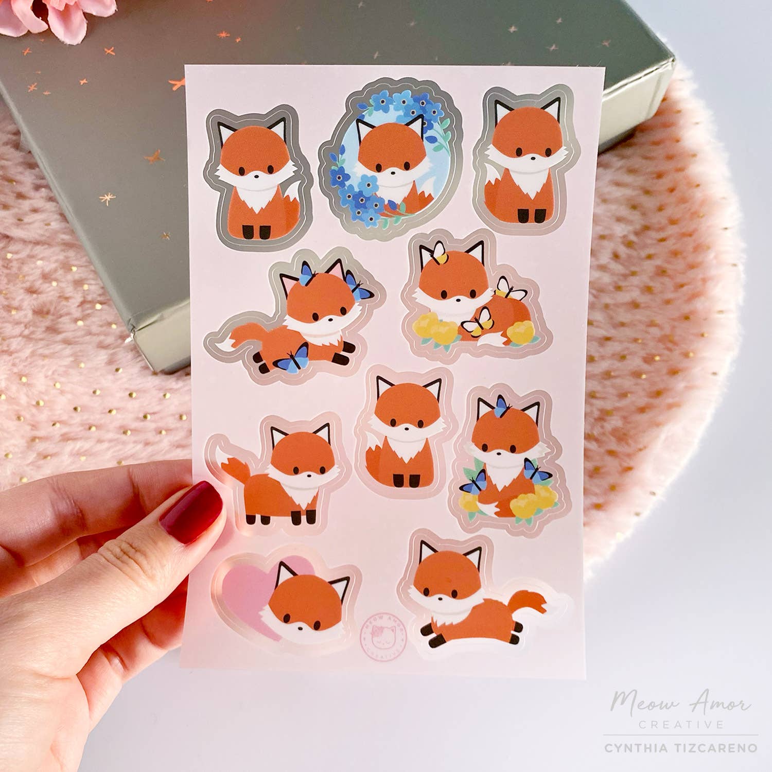 Fox Sticker Sheet by Meow Amor Creative | Papertail Fox