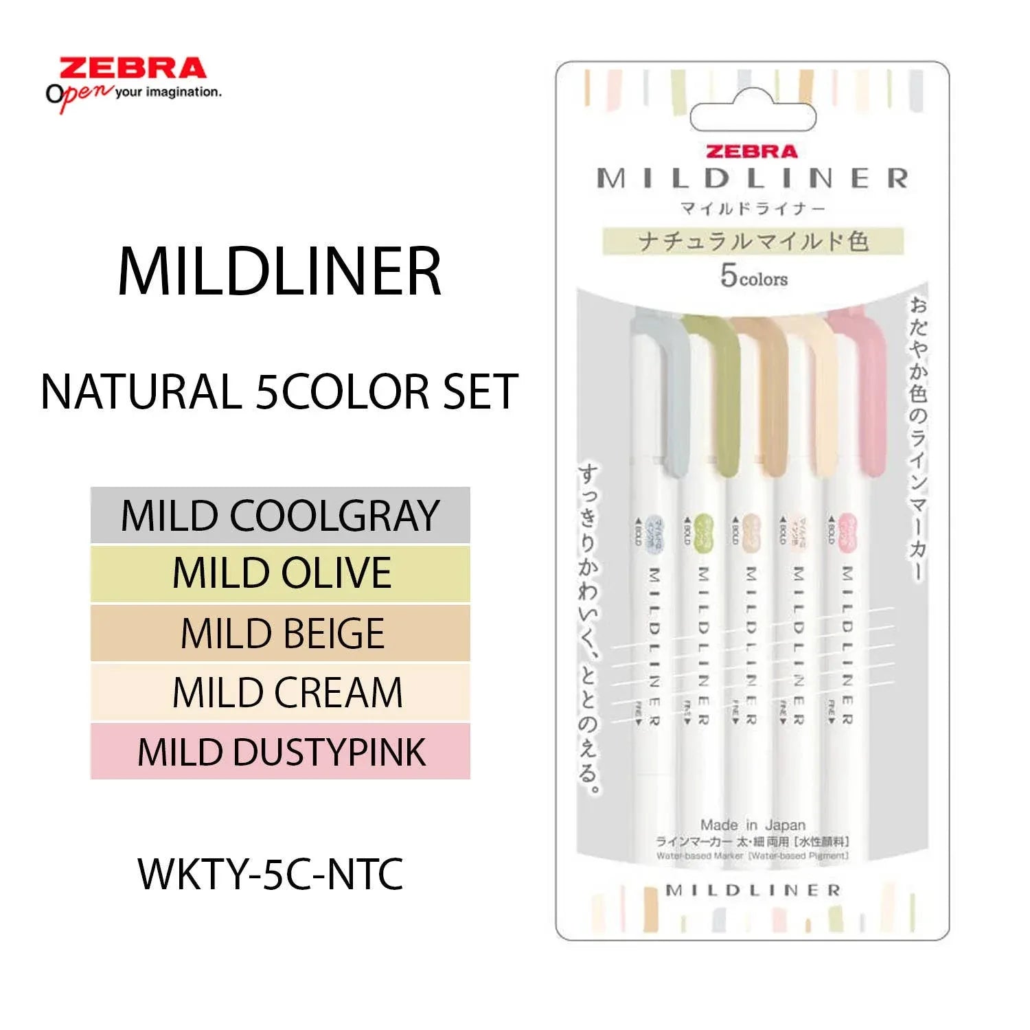 Zebra Mildliner Highlighter 5 Color Set - Papertail Fox