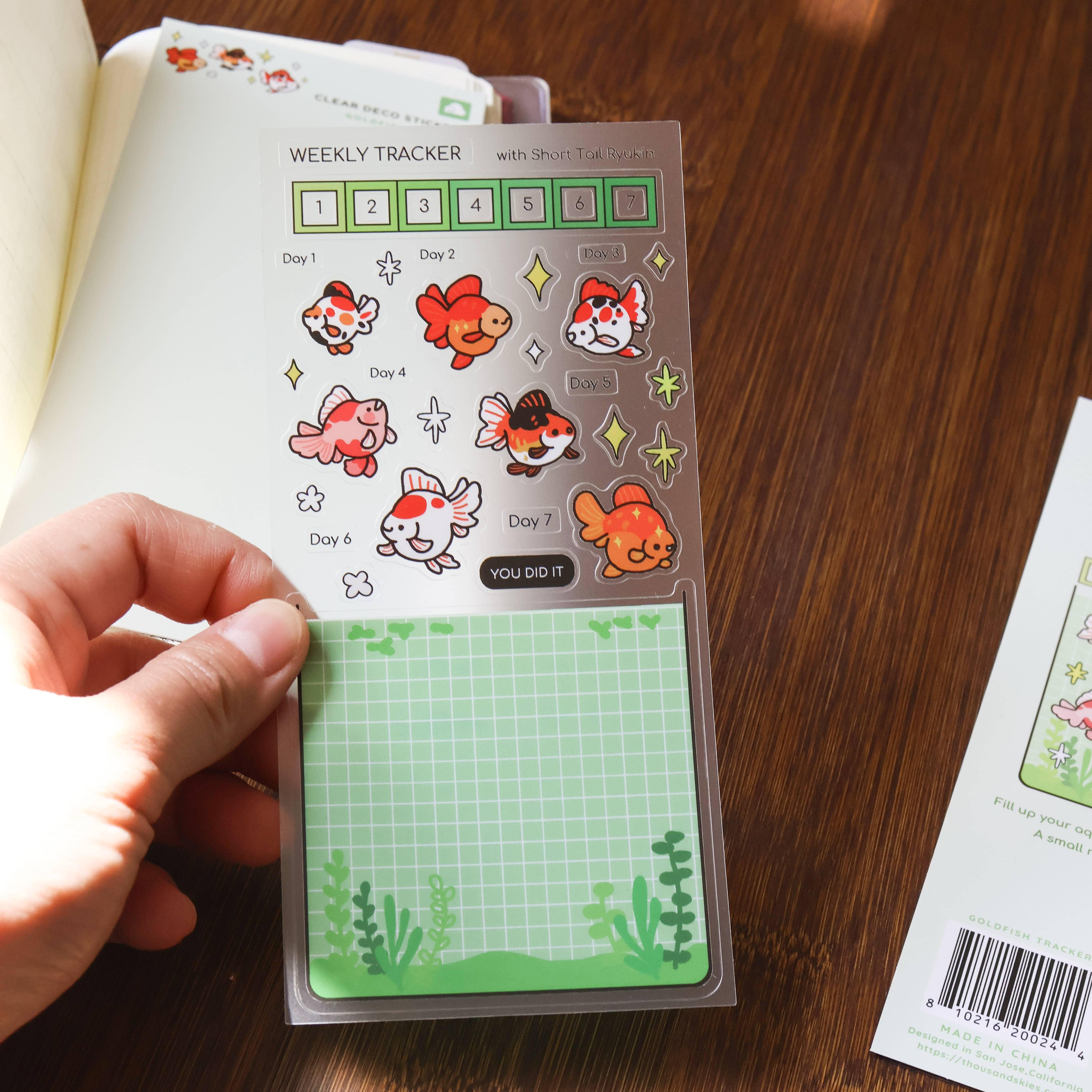 Goldfish Tracker Clear Sticker Sheet by Thousand Skies | Papertail Fox