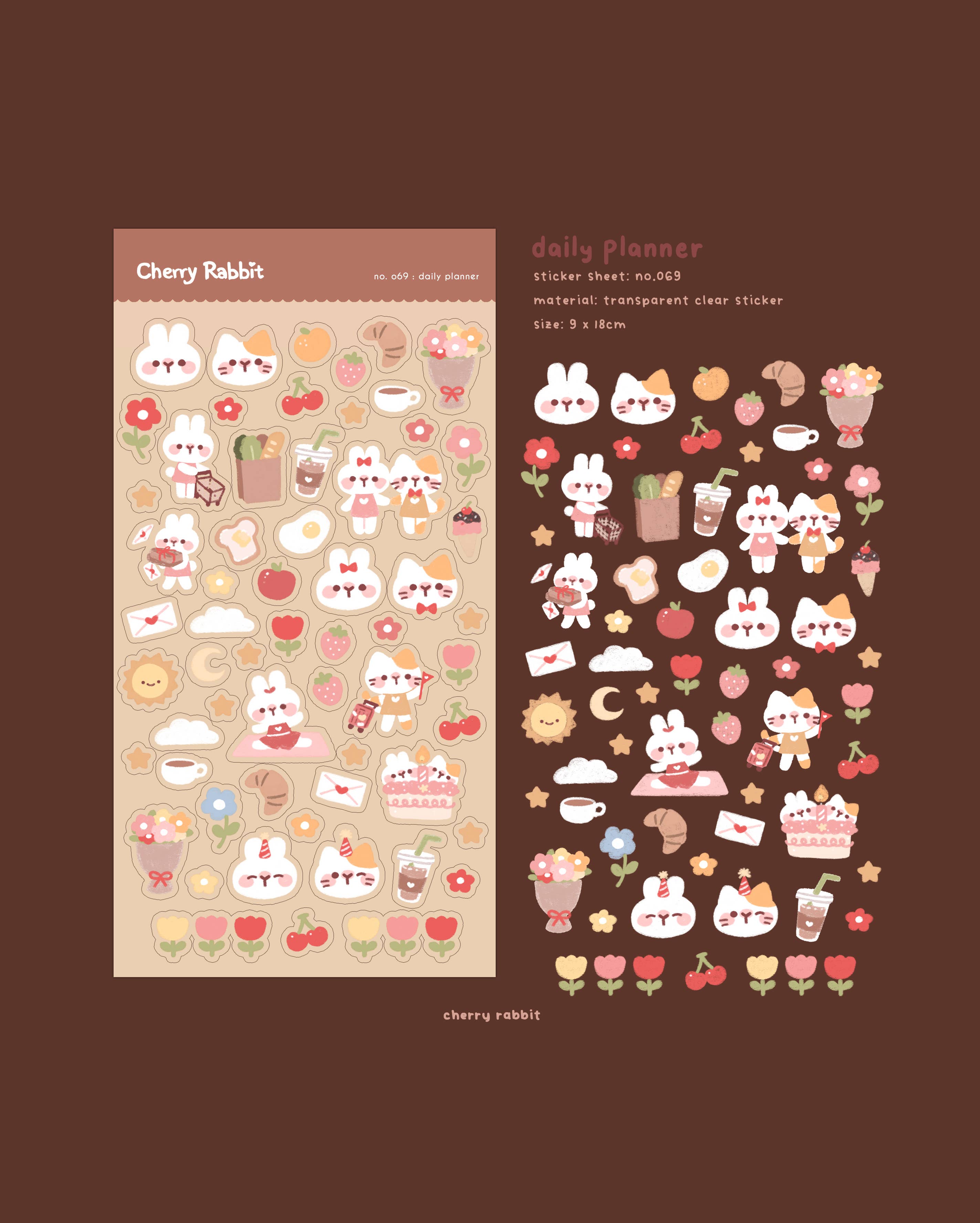 Daily Planner Sticker Sheet no.069 by Cherry Rabbit | Papertail Fox