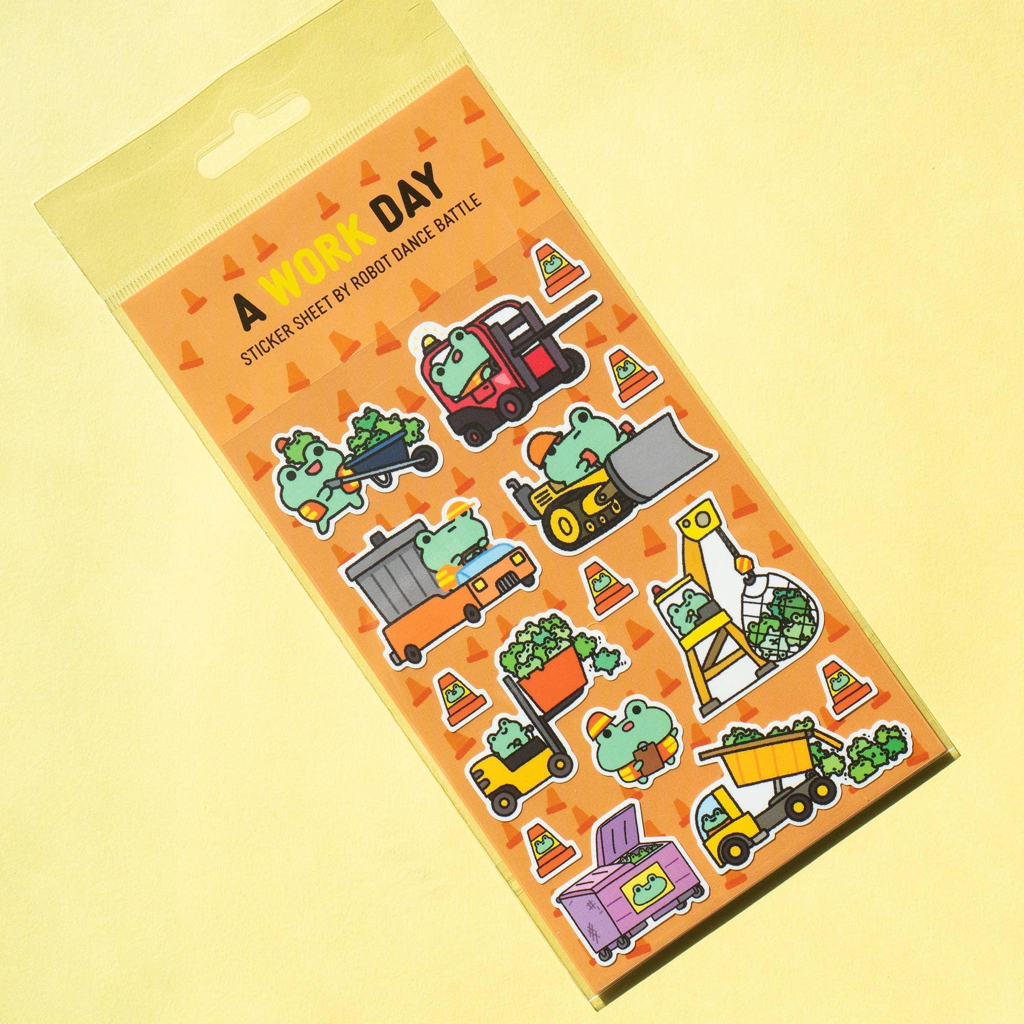 A Work Day Planner Sticker Sheet | Robot Dance Battle - Papertail Fox