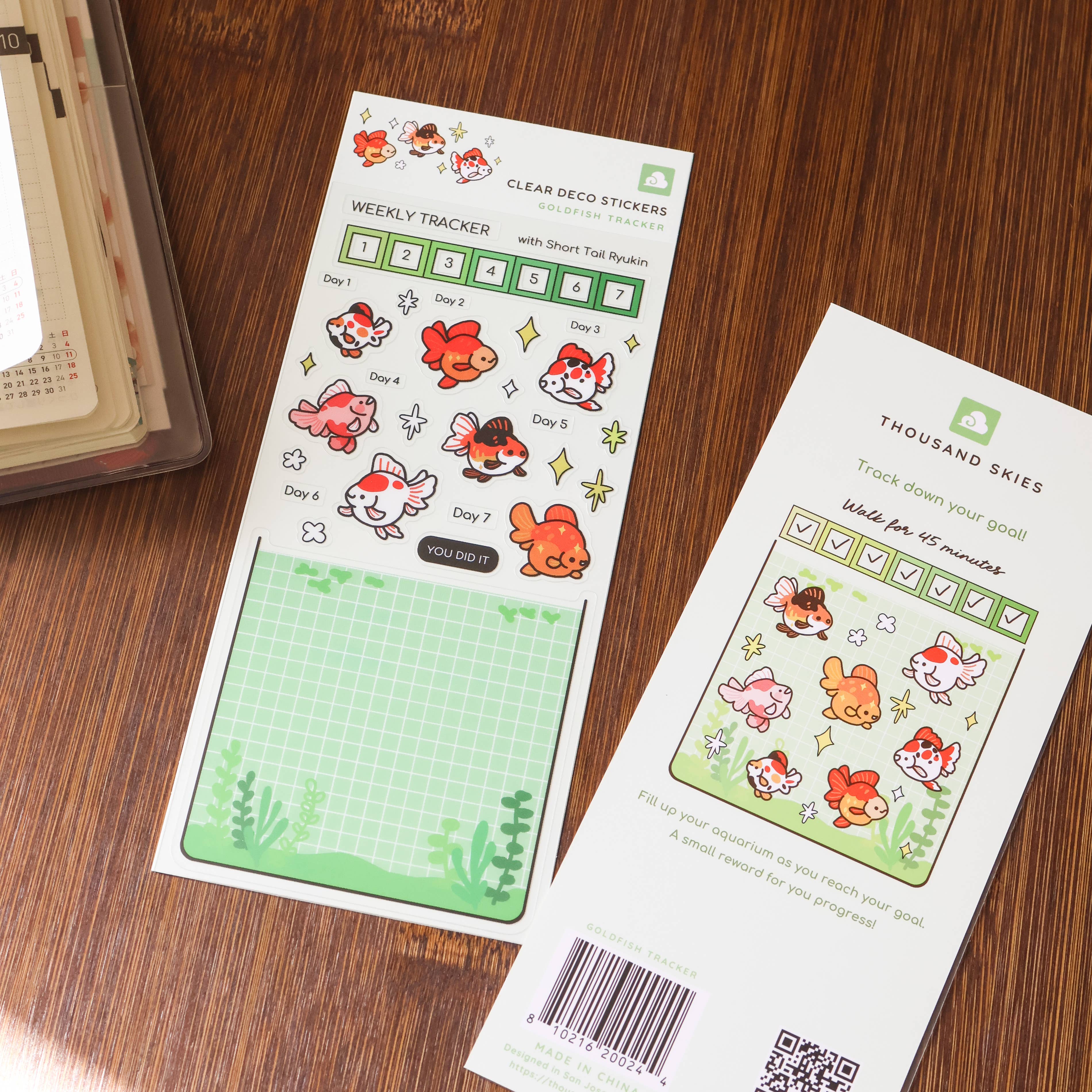 Goldfish Tracker Clear Sticker Sheet by Thousand Skies | Papertail Fox
