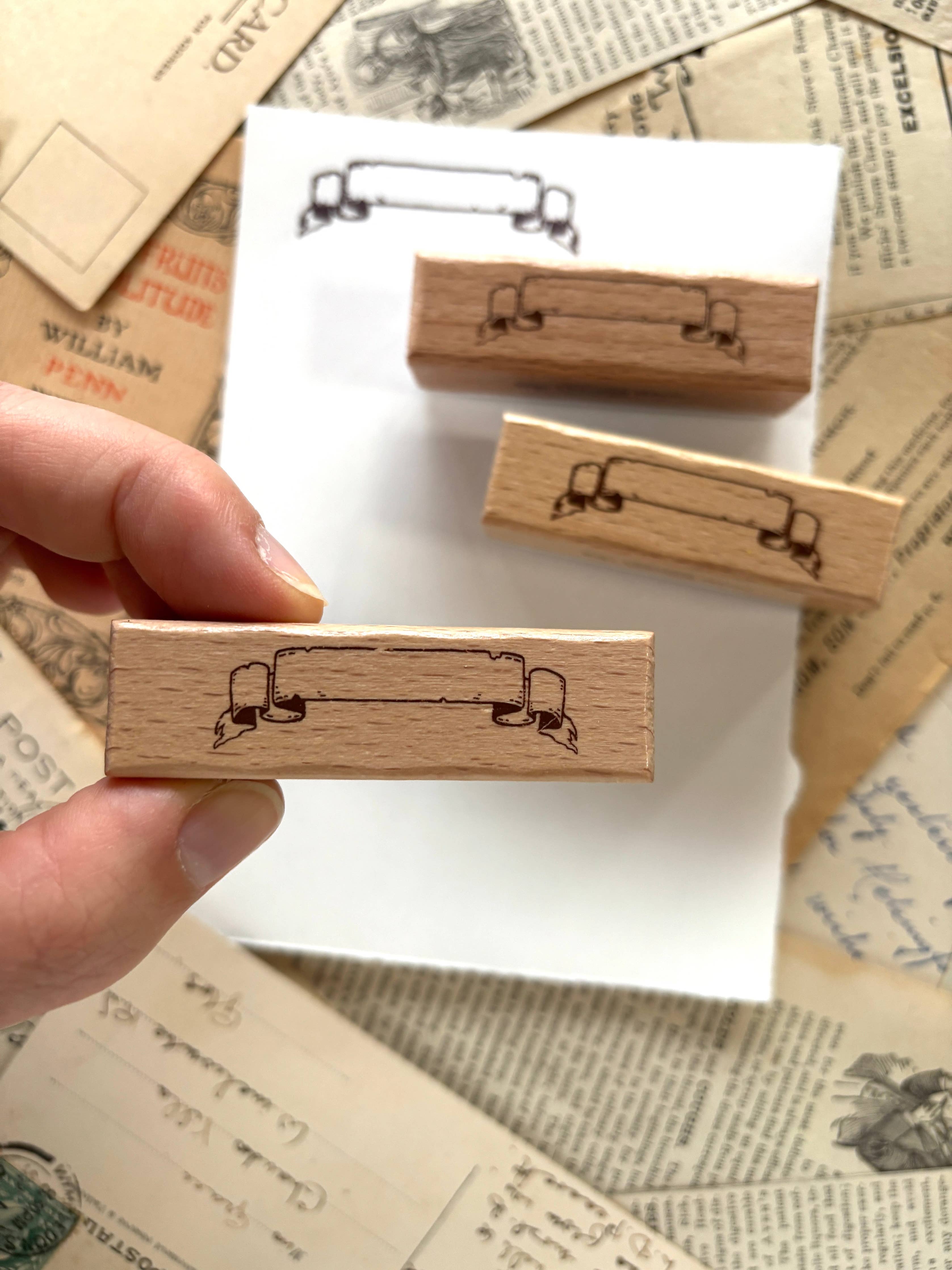 Scroll Banner Rubber Stamp | The Creeping Moon