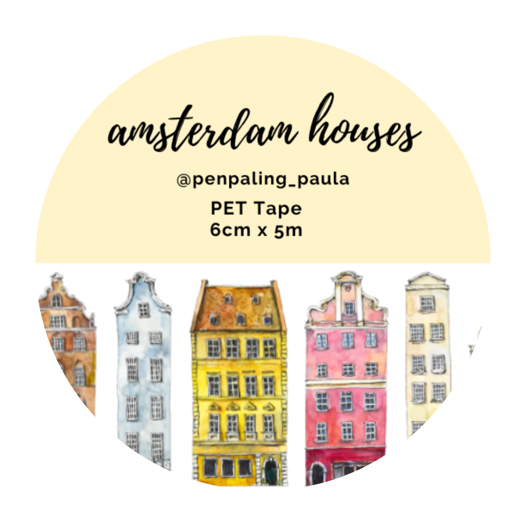 Amsterdam Houses Pre-Cut PET Tape | Penpaling Paula - Papertail Fox