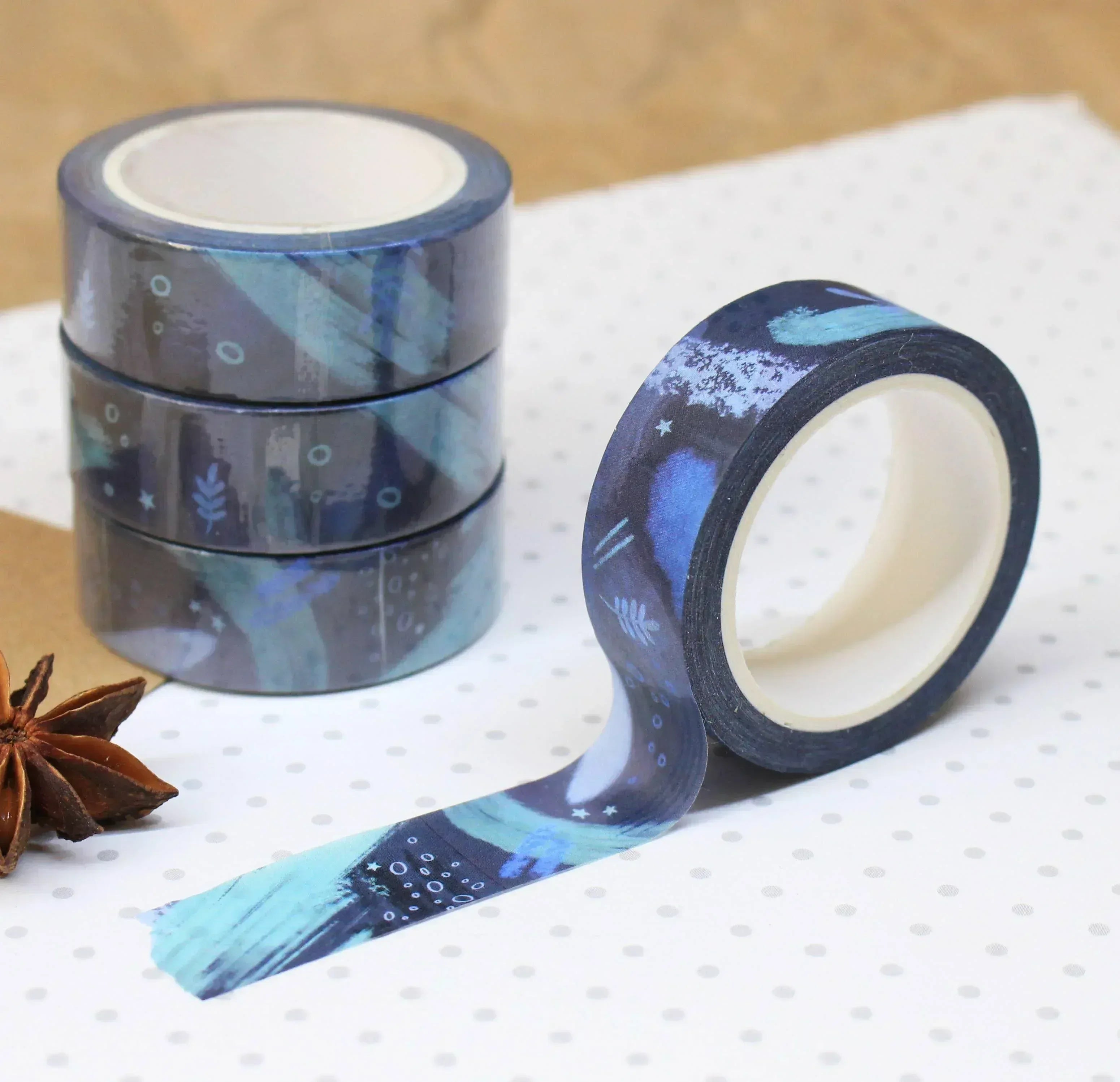 Blue Abstract Washi Tape | Ellis Woolley Illustration - Papertail Fox