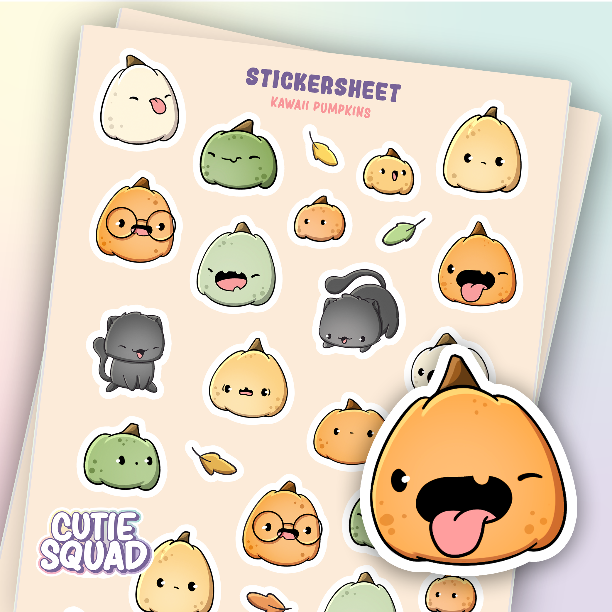 Kawaii Pumpkin Sticker Sheet | CutieSquad | Papertail Fox