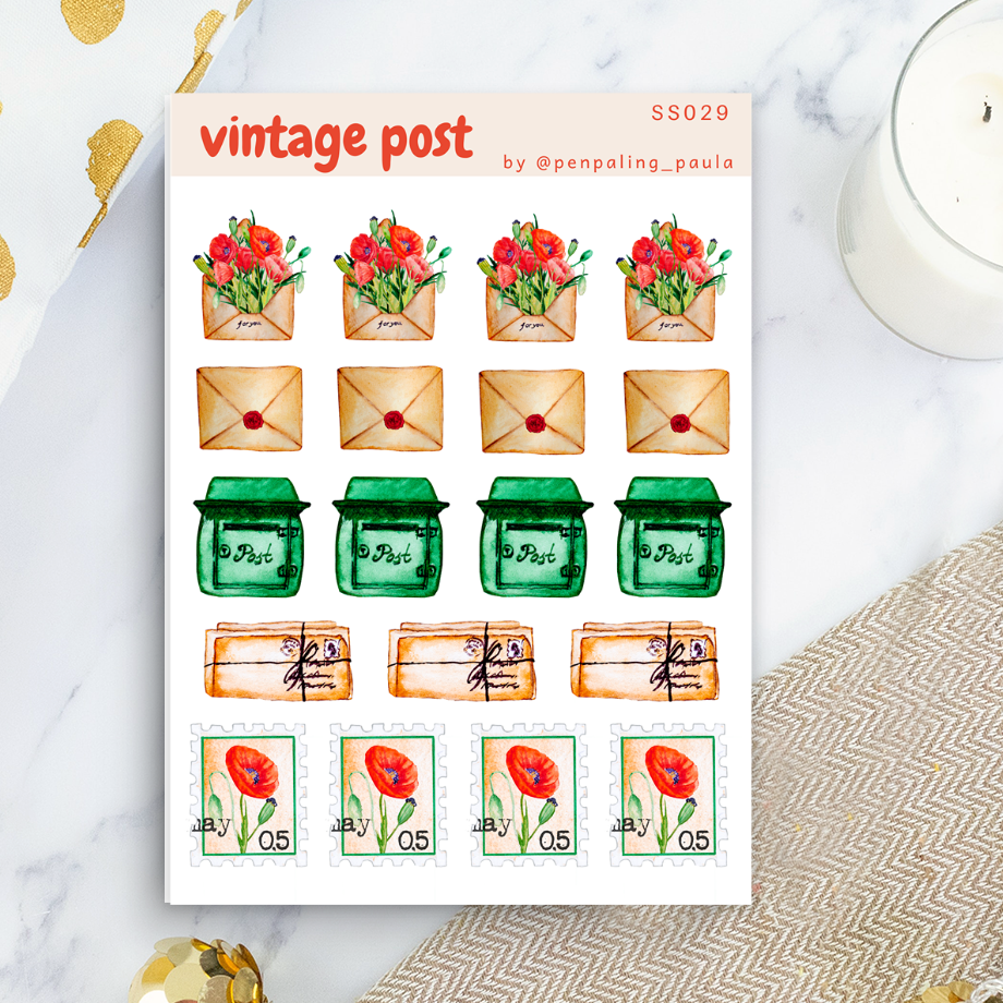 Vintage Post Sticker Sheet | Penpaling Paula