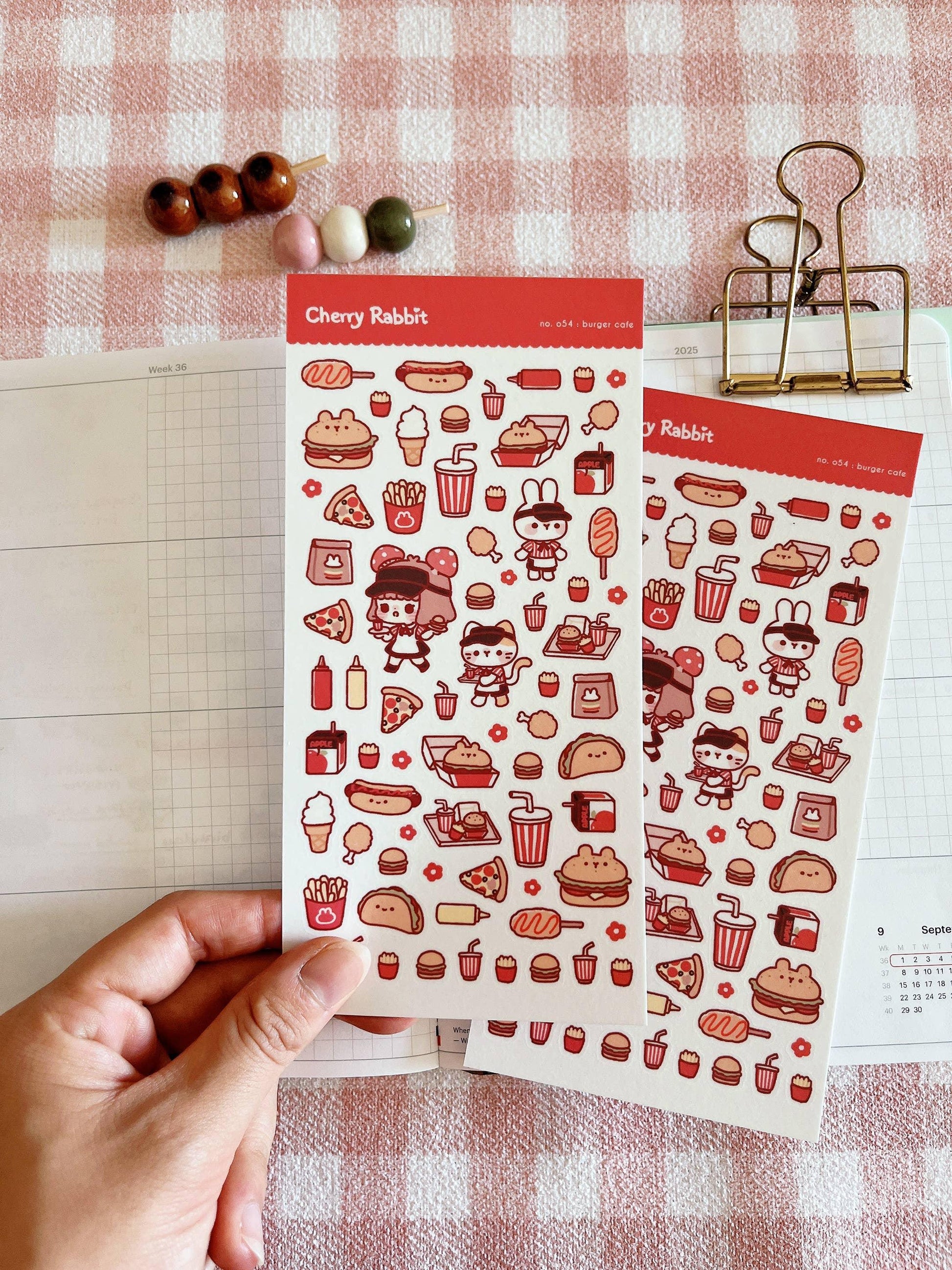 Burger Cafe Sticker Sheet No.054 - Papertail Fox