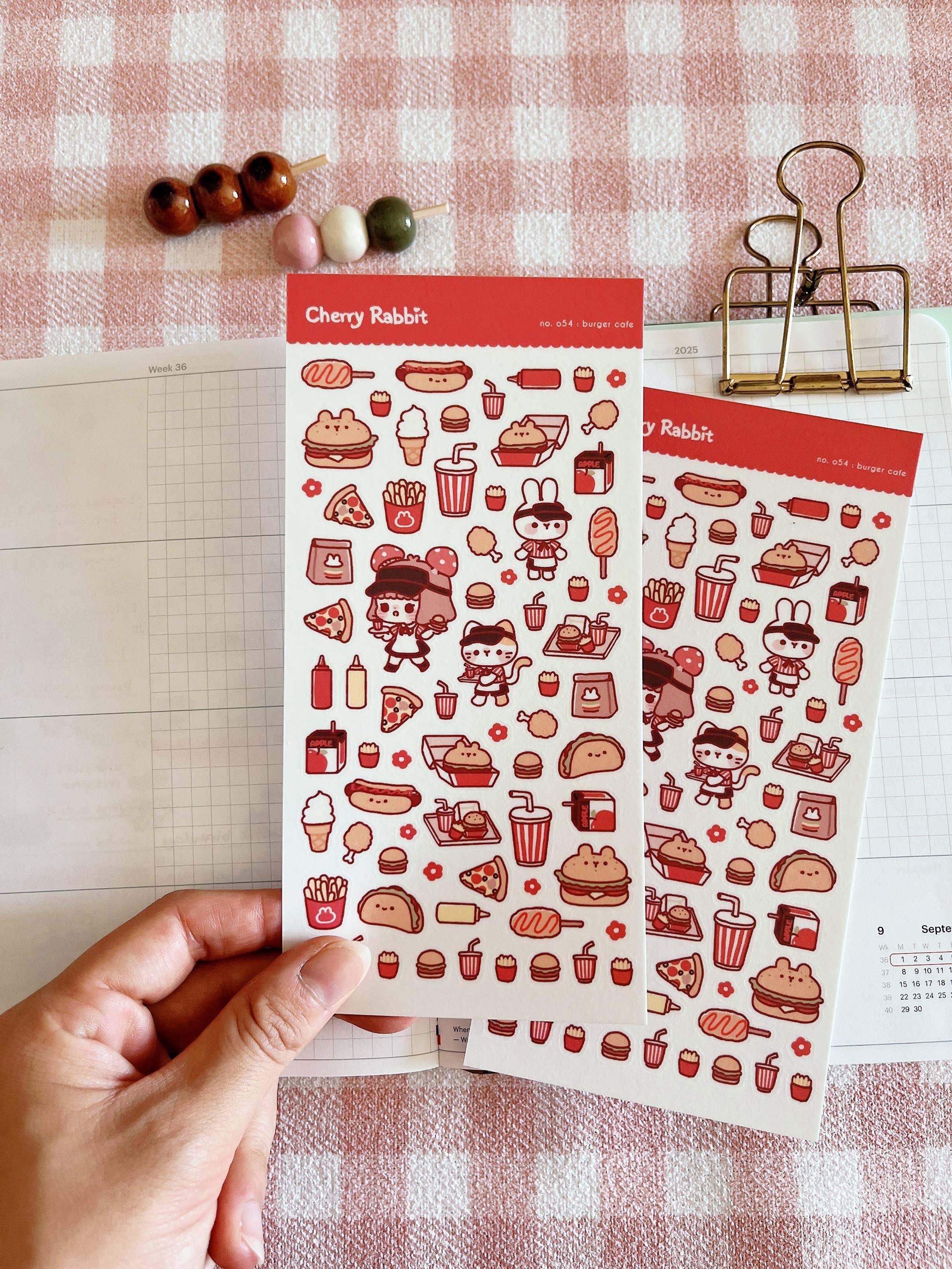 Burger Cafe Sticker Sheet No.054 - Papertail Fox