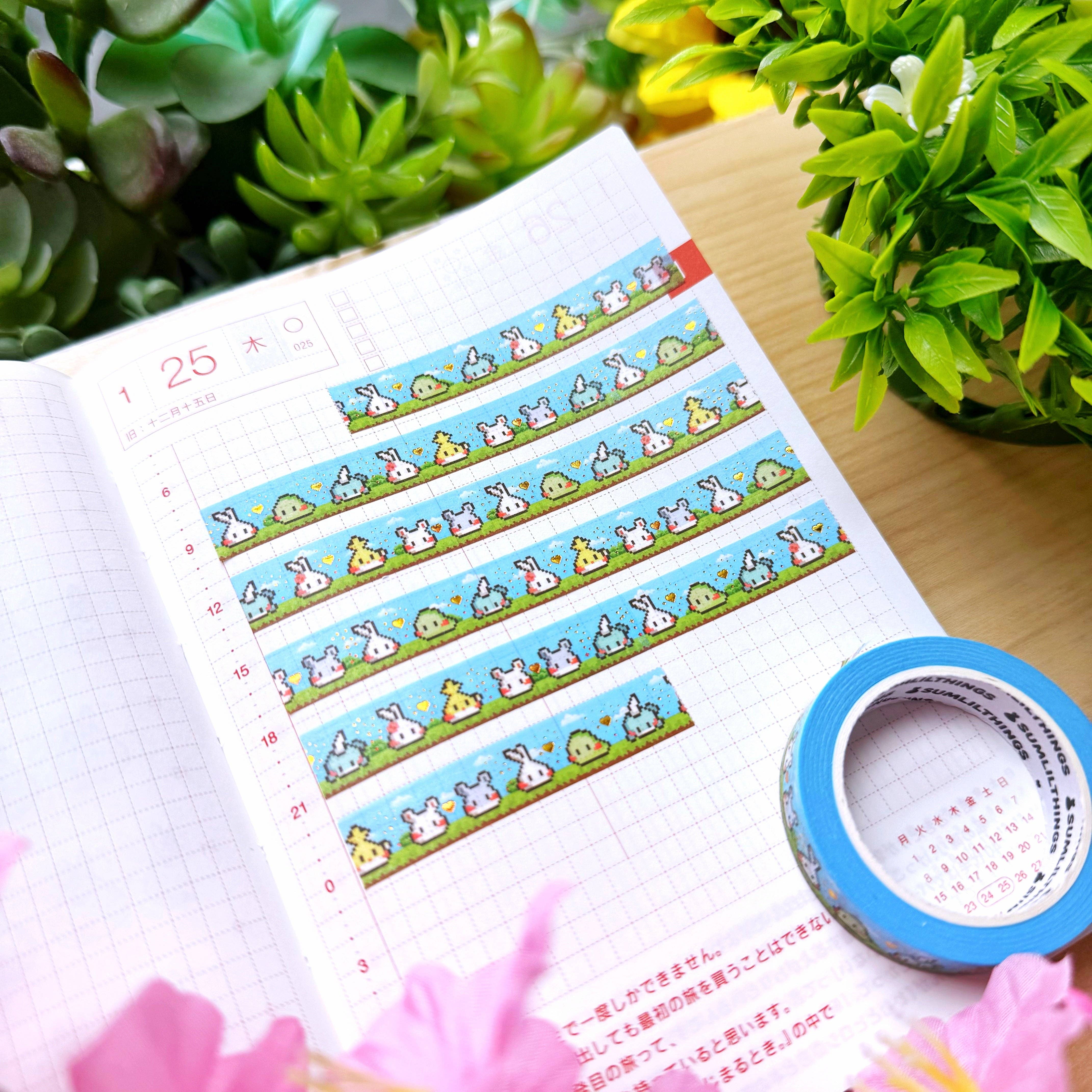 Washi Tape - Pixel Misfits (10mm) - Rainbow Foil