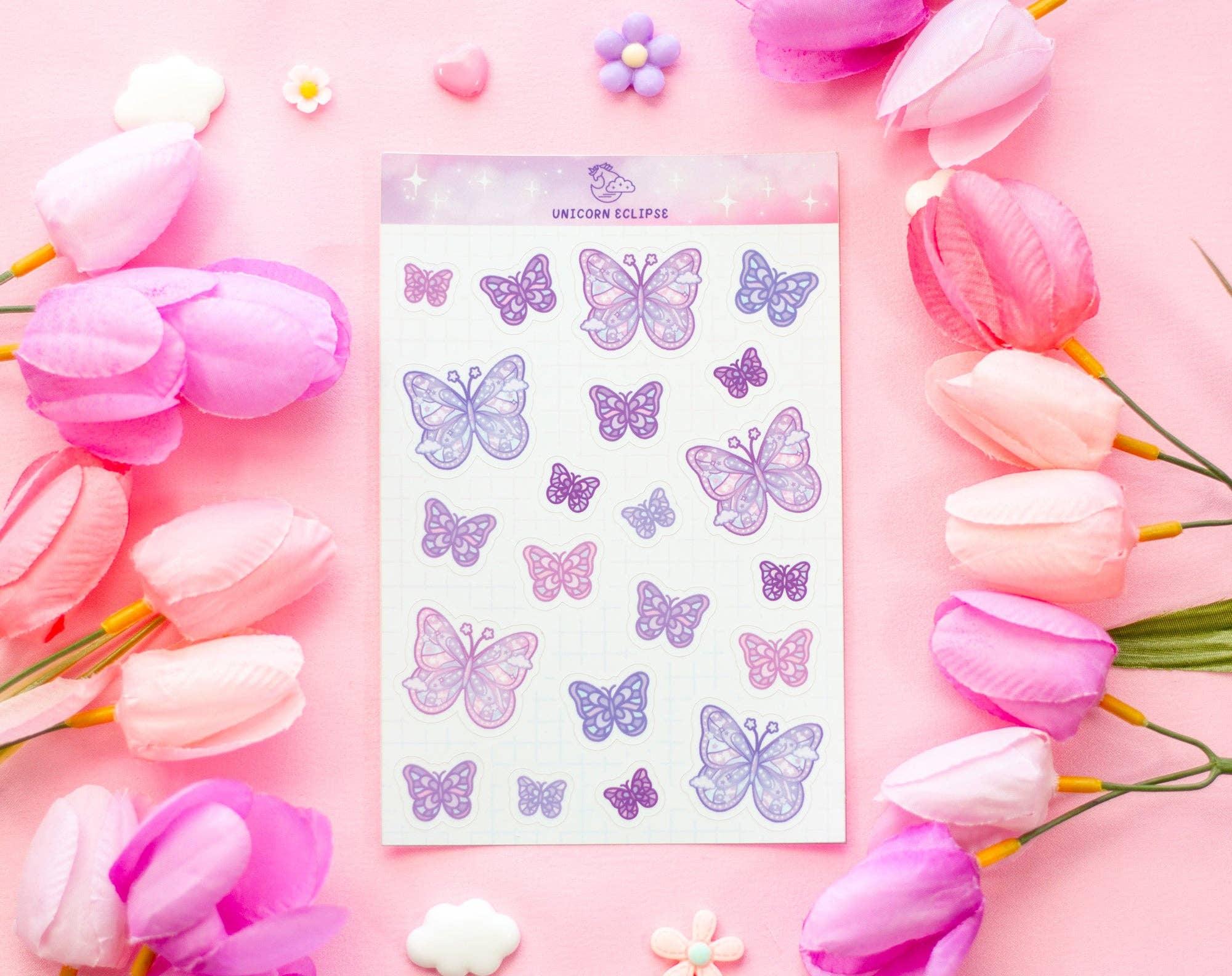 Magical Butterflies Sticker Sheet | Unicorn Eclipse - Papertail Fox