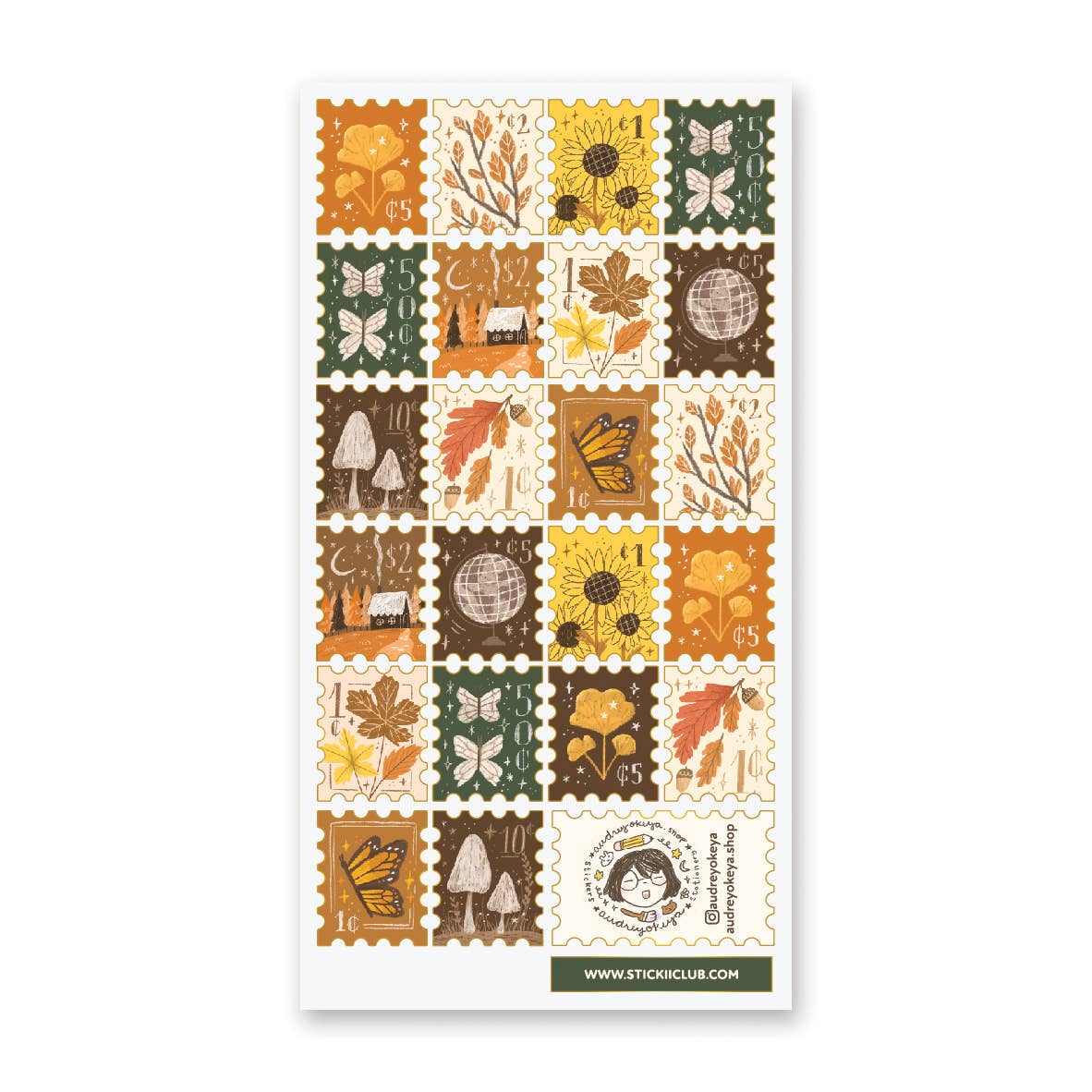 Welcome Fall Stamps Sticker Sheet by Stickii | Papertail Fox