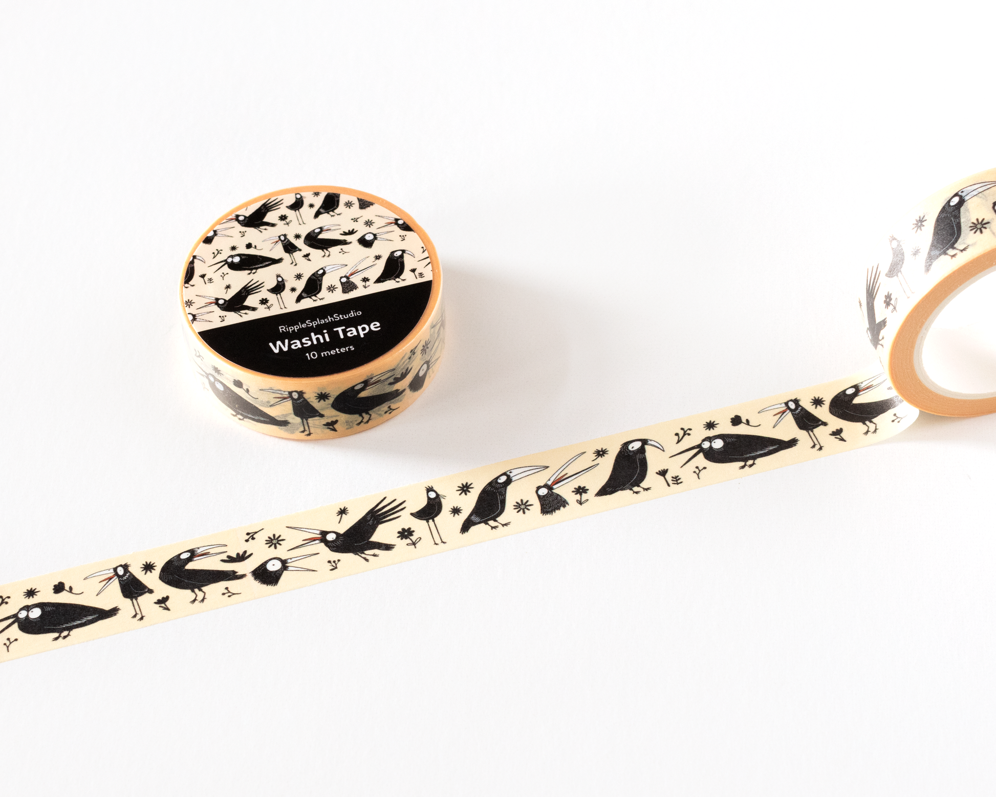 Crow Pattern Washi Tape by RippleSplash Studio | Papertail Fox