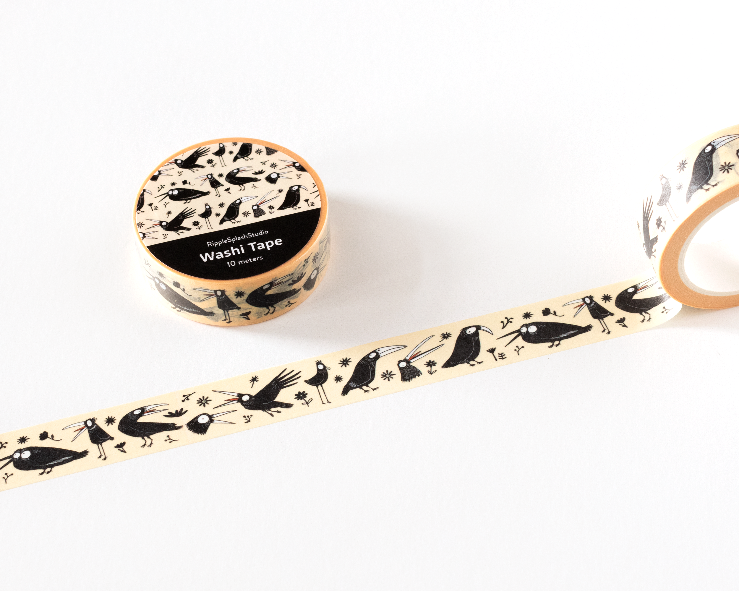 Crow Pattern Washi Tape by RippleSplash Studio | Papertail Fox