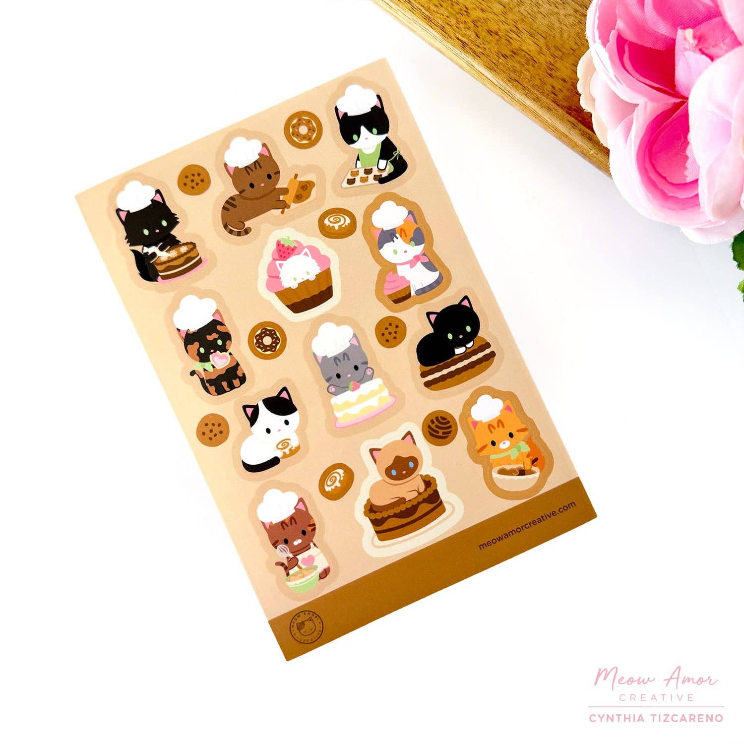 Bakery Cats Vinyl Sticker Sheet by Meow Amor Creative | Papertail Fox
