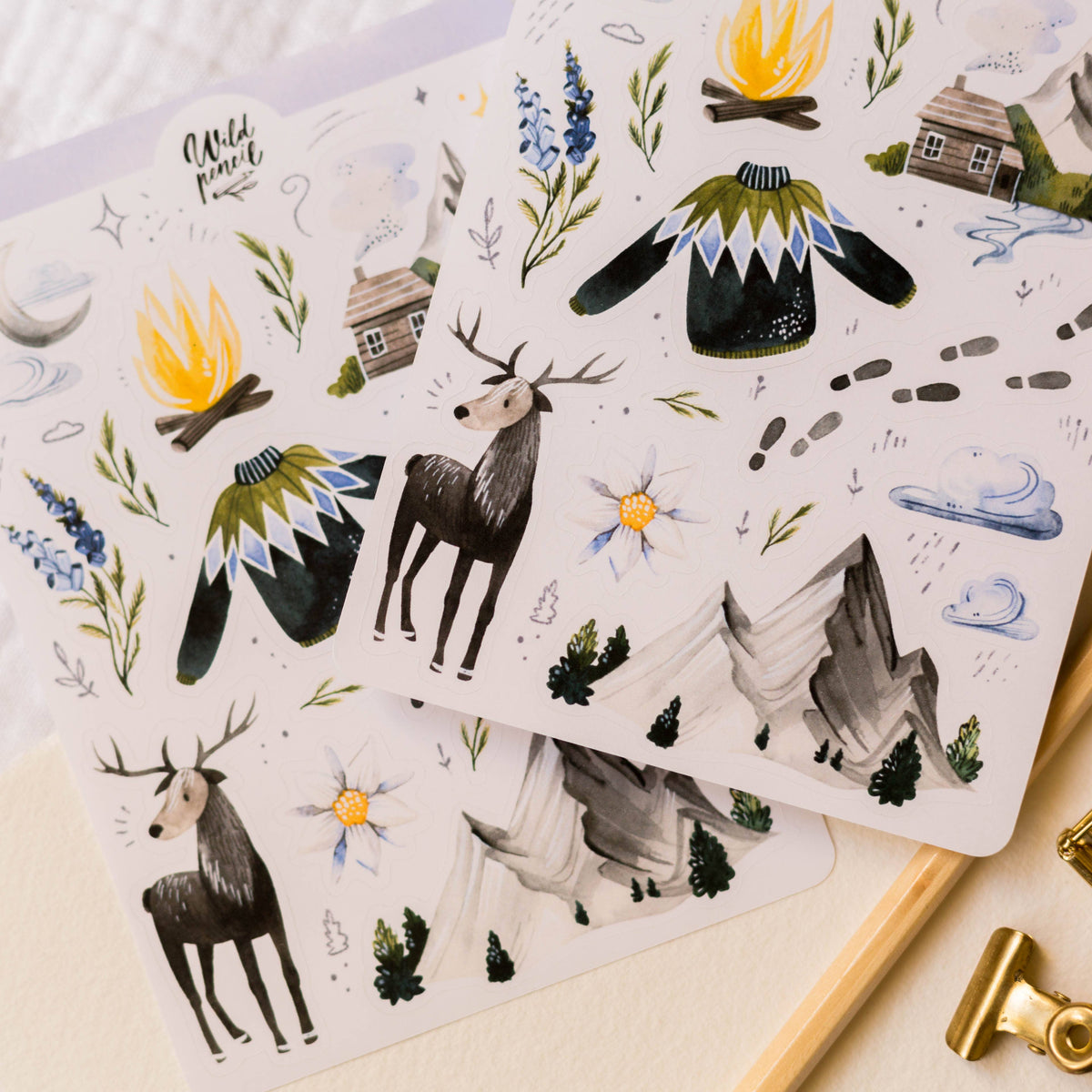 In the Mountains Sticker Sheet | Wild Pencil Studio