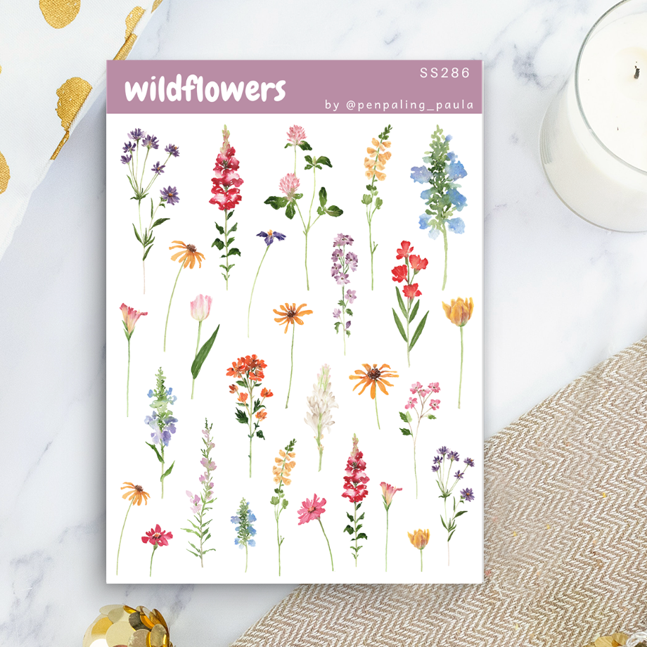 Wildflowers Sticker Sheet | Penpaling Paula