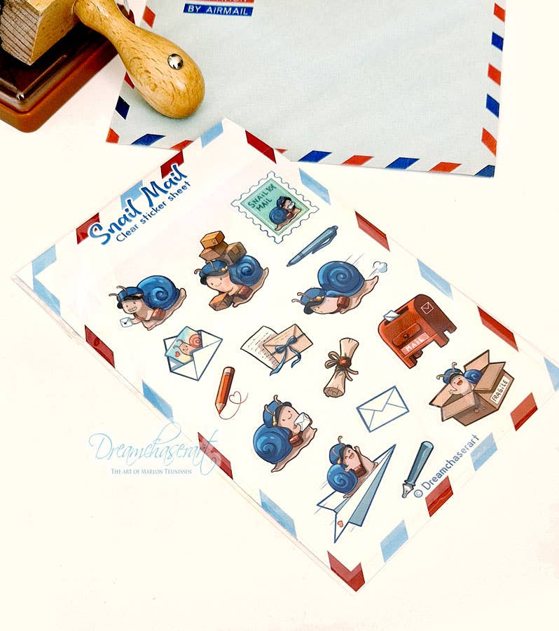 Snail Mail Clear Sticker Sheet | Dreamchaserart