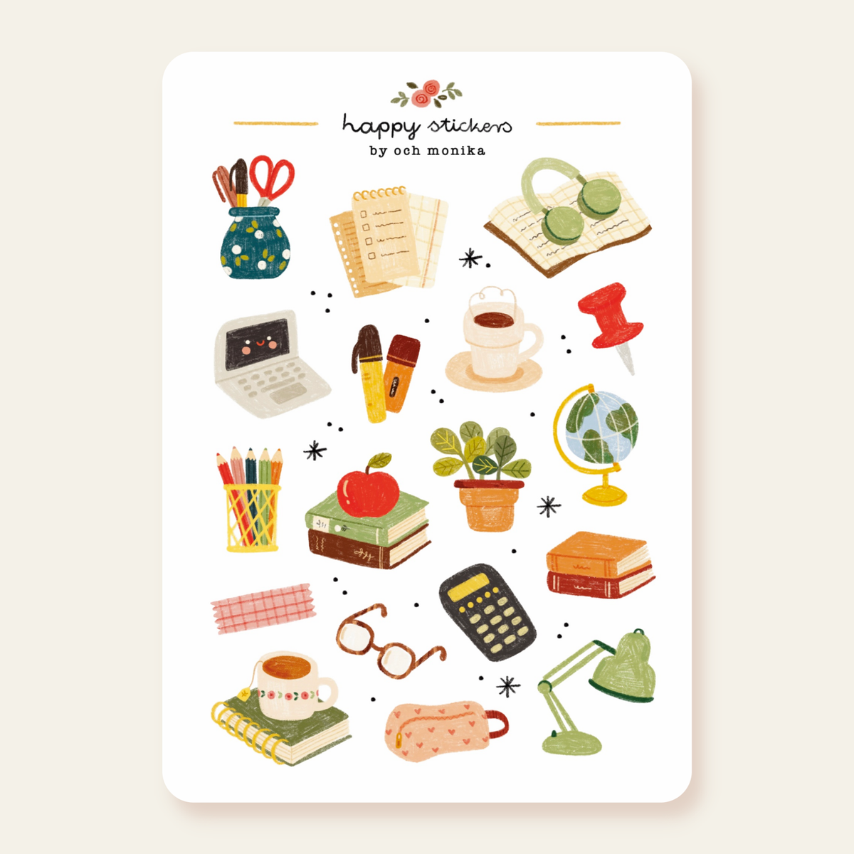 Study Desk Sticker Sheet | Och Monika