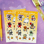 Halloween Kittens Sticker Sheet | Dreamchaserart - Papertail Fox