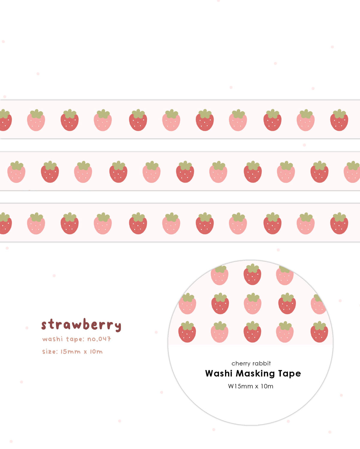 Strawberry Washi Tape by Cherry Rabbit | Papertail Fox