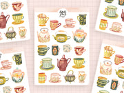 Romantic Cups Sticker Sheet by Wild Pencil Studio | Papertail Fox