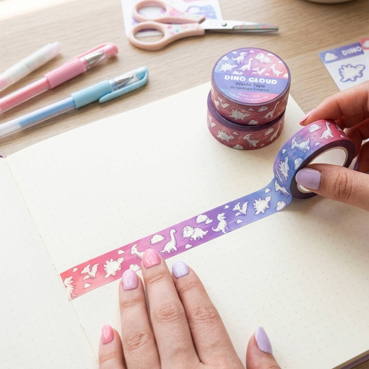 Dino Cloud Washi Tape | LuxCups Creative