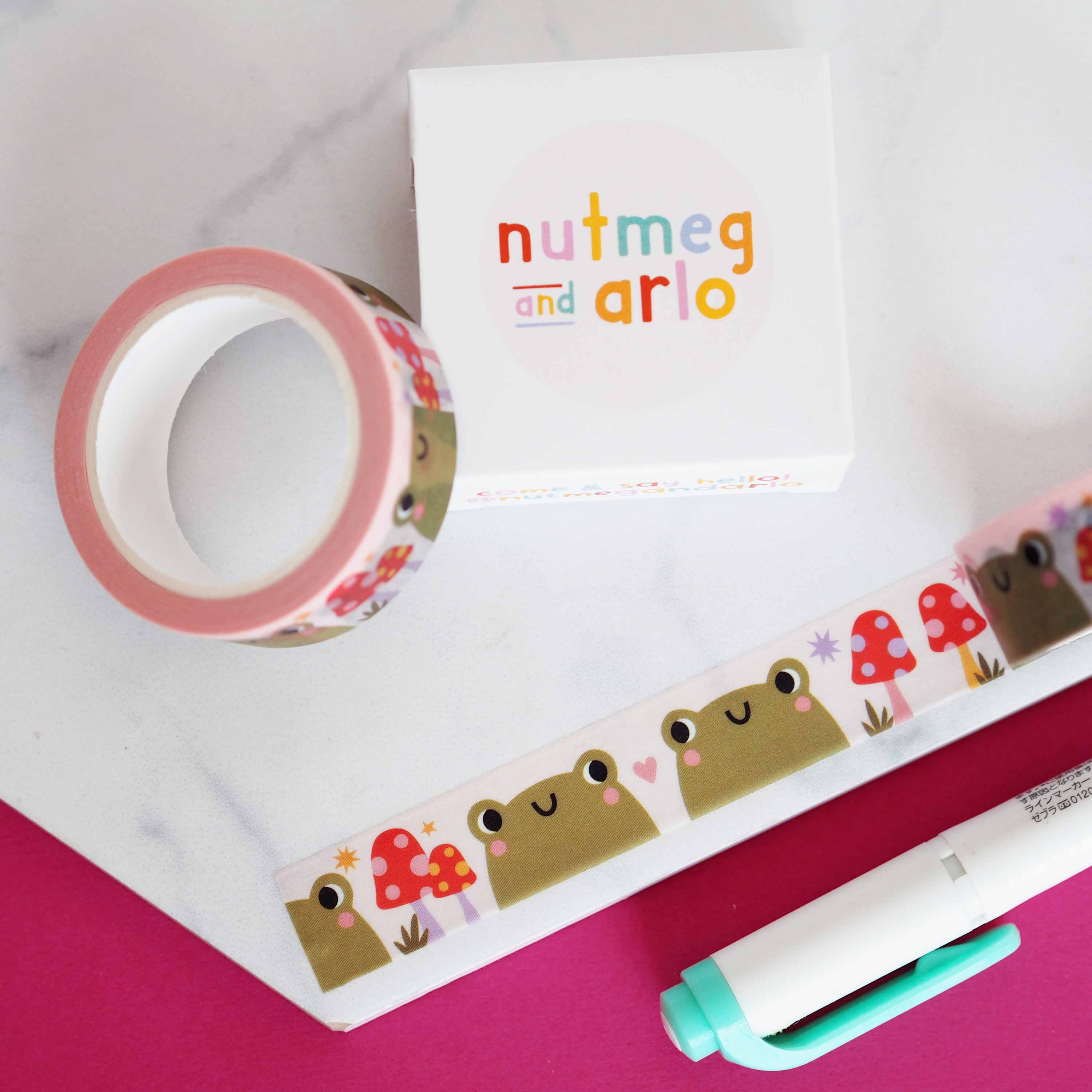 Cute Frogs Washi Tape | Nutmeg and Arlo