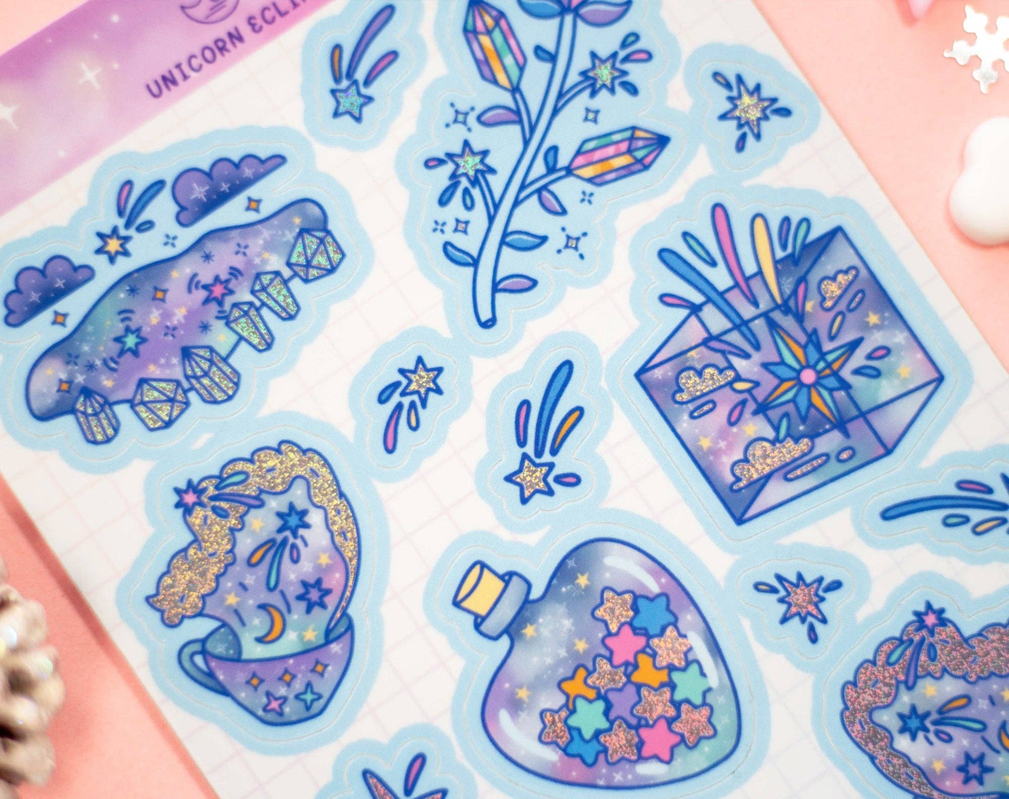 Celestial Galaxy Holographic Sticker Sheet