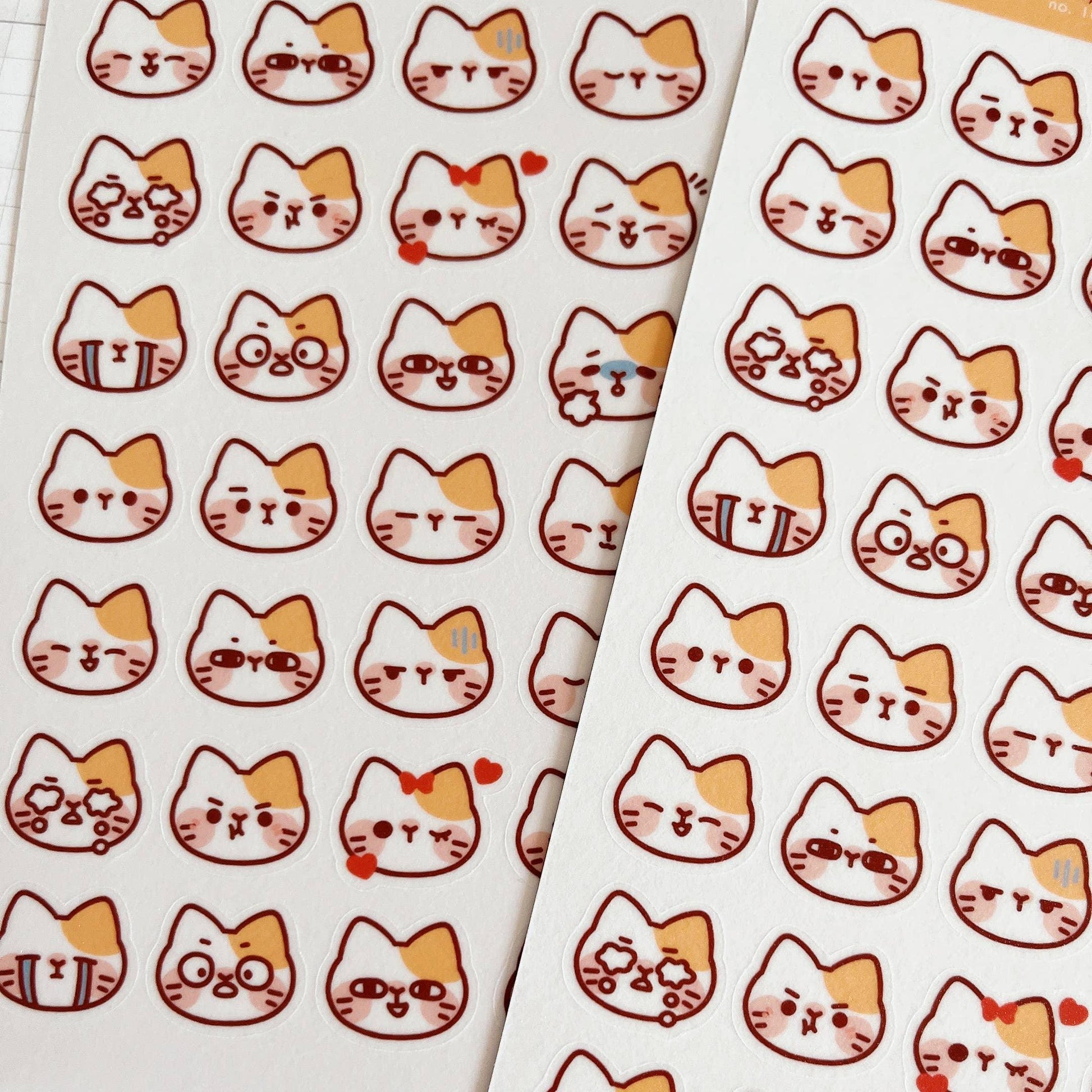 Cat Emojis Sticker Sheet no.101 - Papertail Fox