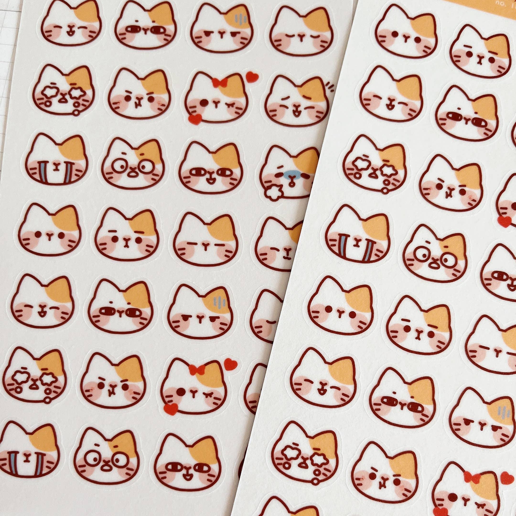 Cat Emojis Sticker Sheet no.101 - Papertail Fox