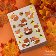 Autumn Fox Gold Foil Vinyl Sticker Sheet by Meow Amor Creative | Papertail Fox